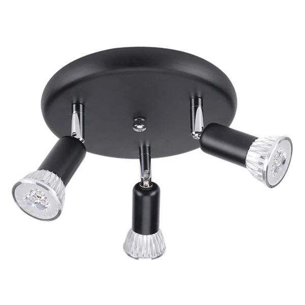 Optimized Maxbell Flush Mount 3-Head Adjustable Ceiling Lamp Light Fixture Black-White Natural