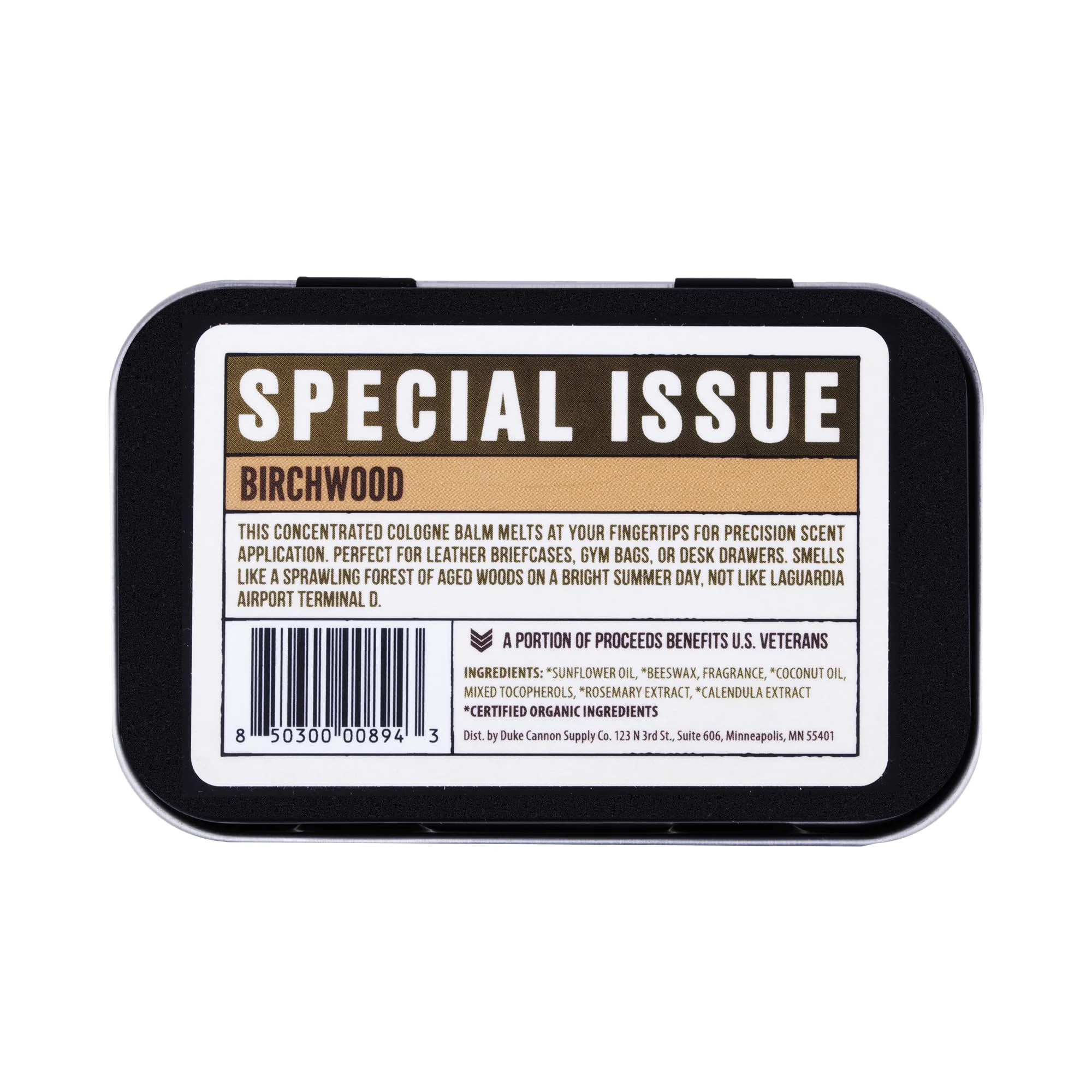 Green Duke Cannon Supply Co. Solid Cologne - Men's Concentrated Balm 1.5 oz. Birchwood Enhanced