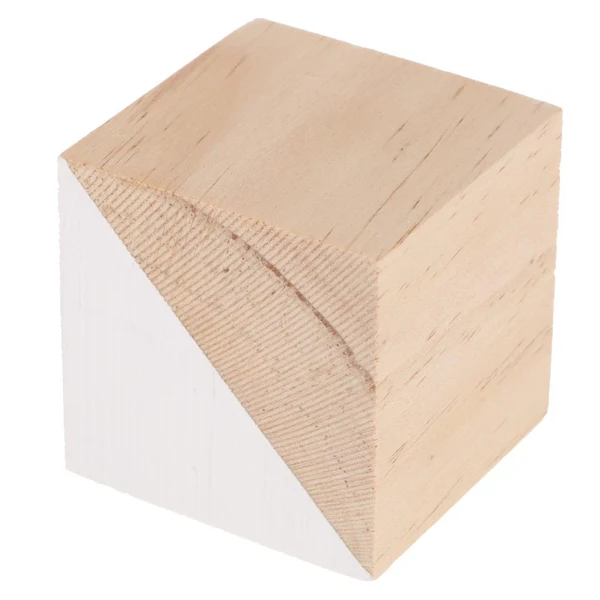 Soft Solid Wooden Cube Game Building Block Educational Toy Table Decor White Practical