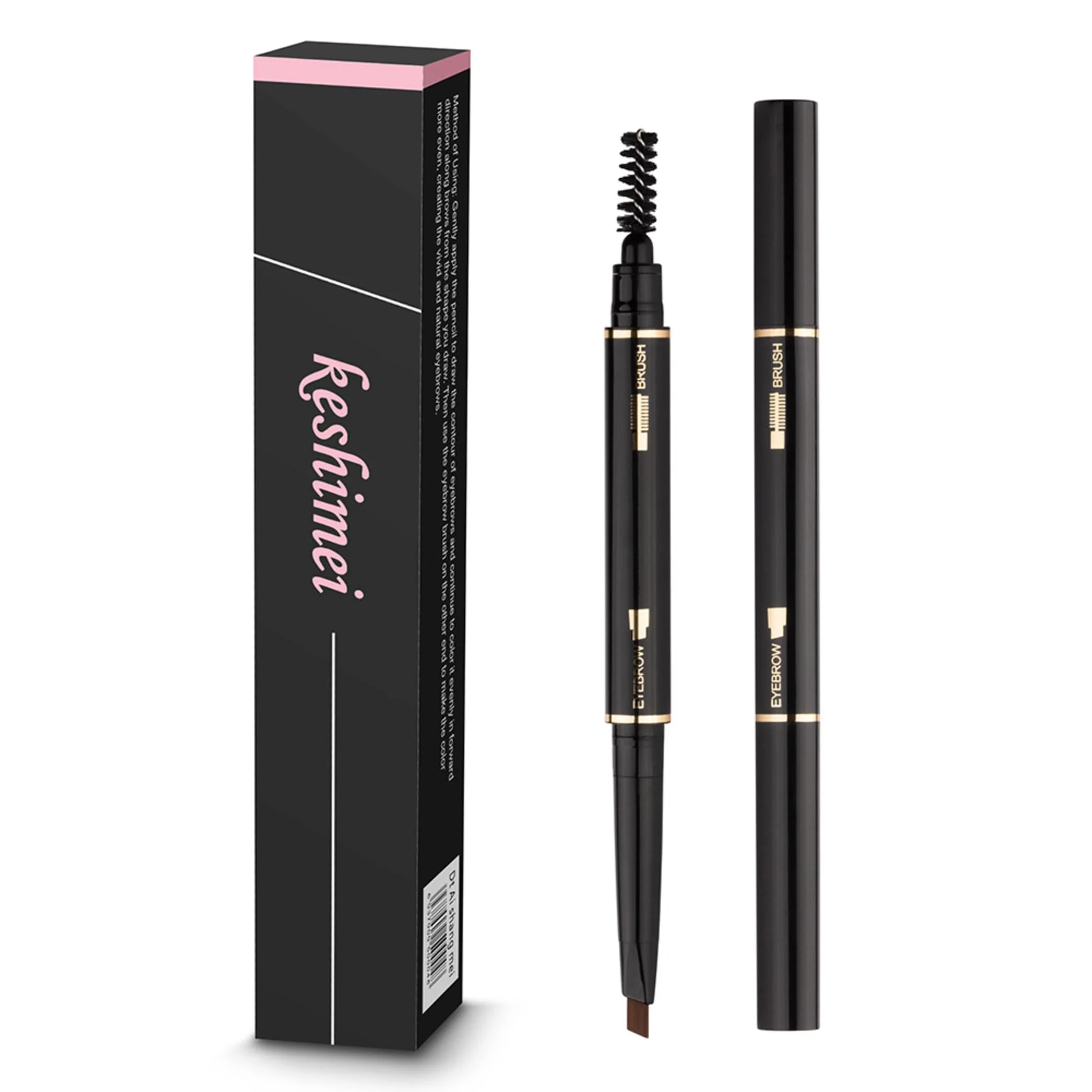Carefully Designed Eyebrow Pencil 2 Packs Waterproof Smudge-Proof Brow Pencil with Brow Brush Automatic Eye Brow Makeup Kit Black Classic