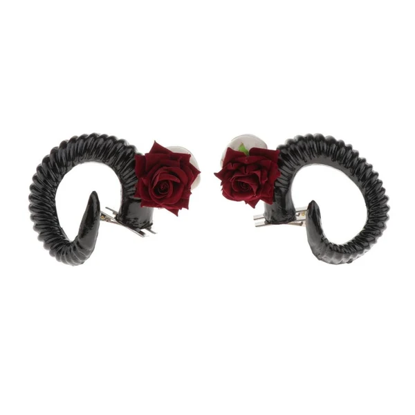 Clean Max Maxb Artificial Ram Horns Xmas Cosplay Gothic Hair Clips Hairpins Headband Black Easy-to-Use