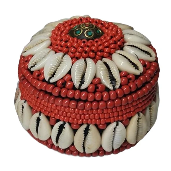 Original Max Maxb Tibetan Nepal Style Jewelry Storage Box Shell Decor Ring Earrings Organizer Traditional