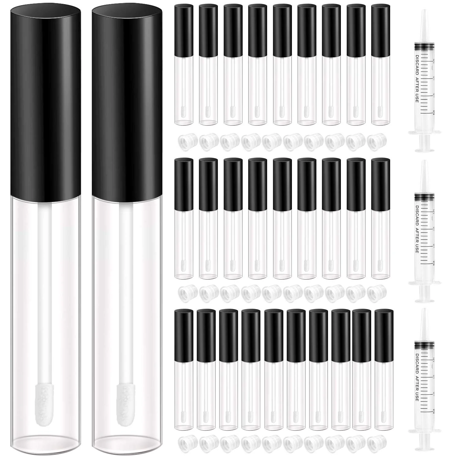 Easy-to-Use KPX 30 Pcs lip Gloss Tube Containers Bulk Wand 10ml Empty Clear Pink Lip Oil Tubes Refillable Lip Balm Bottles with Rubber Insert for DIY Makeup Such Flexible