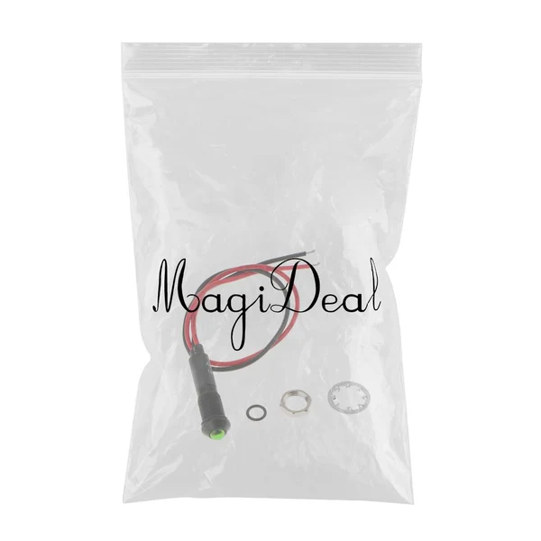 Secure Max Maxb Car Motorcycle Truck DC24V 8mm Dash Panel Indicator Light with Wries Green Safe