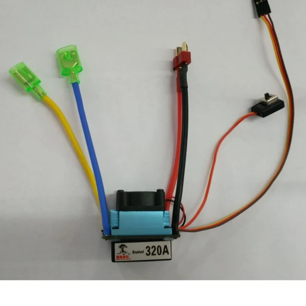 Fine Crafted Max Maxb 1pc 320A Brushed ESC Electric 2 Mode Brake 5V for Boat Accessories T-Head Green