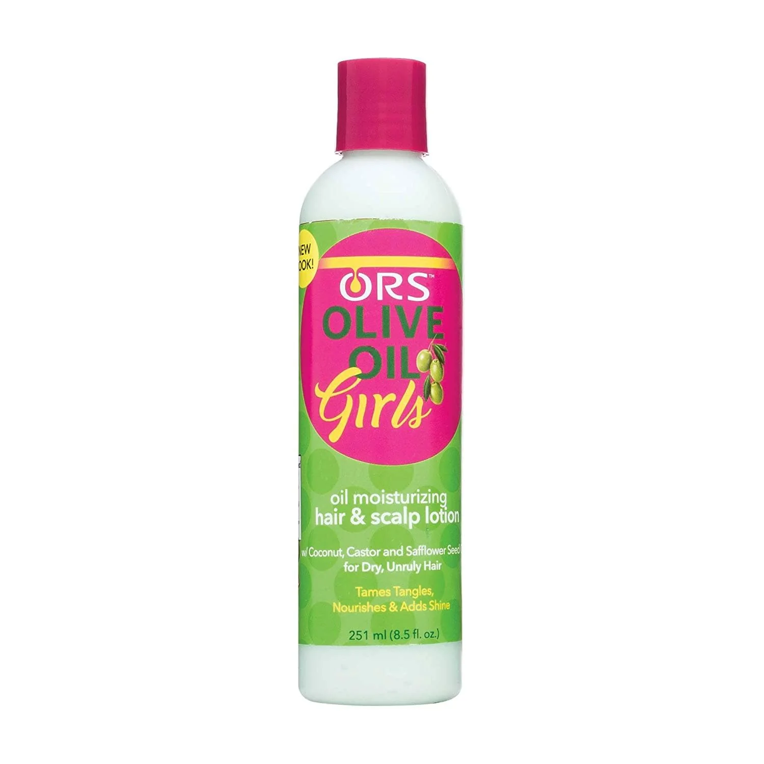Long-Lasting ORS Olive Oil Girls Moisturizing Hair Scalp Lotion with Coconut Castor Safflower Seed 8.5 oz Organic