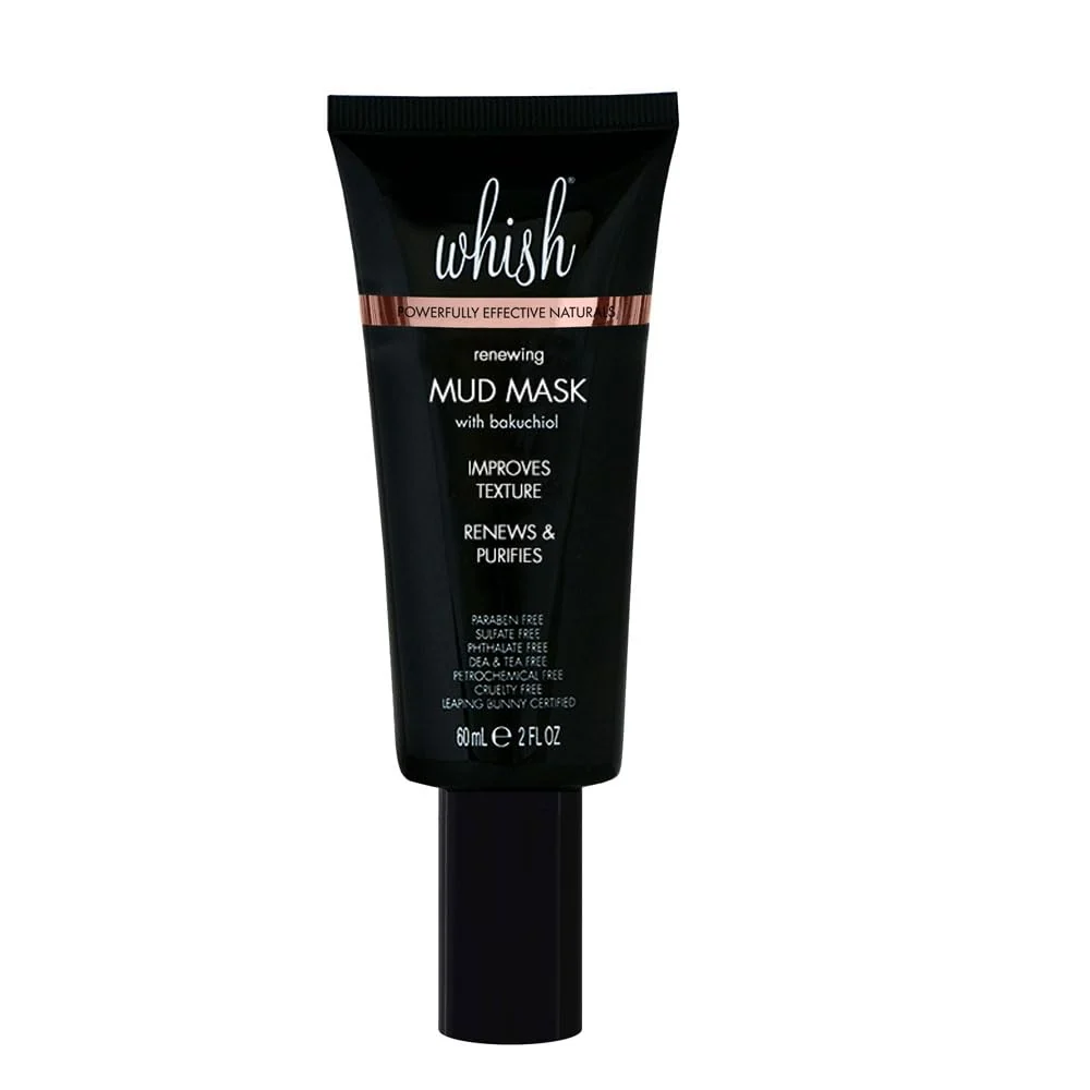 Advanced Whish Mud Mask with Bakuchiol - Natural Retinol Clay Mask - Pore Minimizing Acne Treatment for Oily Dry Skin - Hydrating Skincare Mask Healthy
