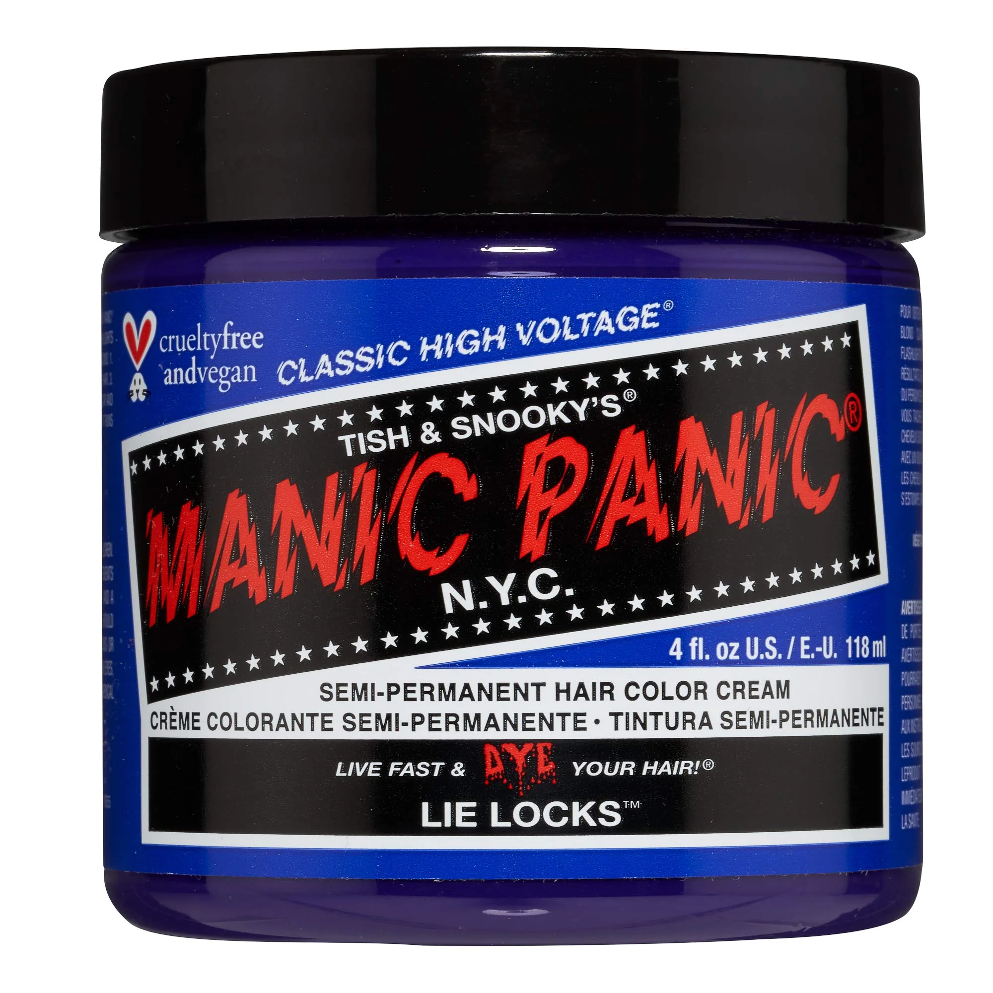 Reliable MANIC PANIC Classic Lie Locks Semi Permanent Hair Color - Medium Indigo Purple Hair Dye for Women Men That Lasts 4-6 Weeks - Vegan Ammonia Smart