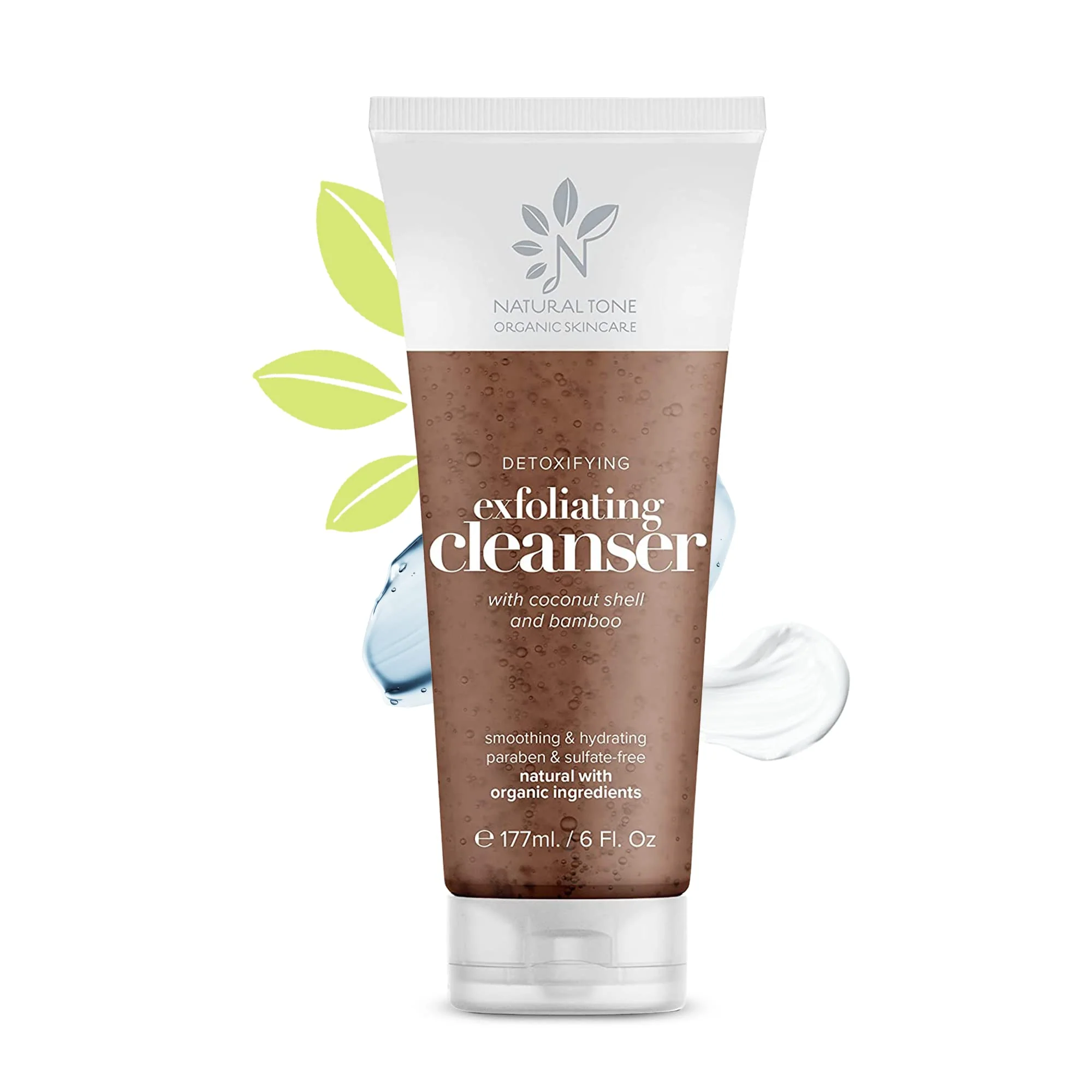 Eco-Friendly Natural Tone Organic Skincare Detoxifying Exfoliating Cleanser 6oz Environmentally Friendly
