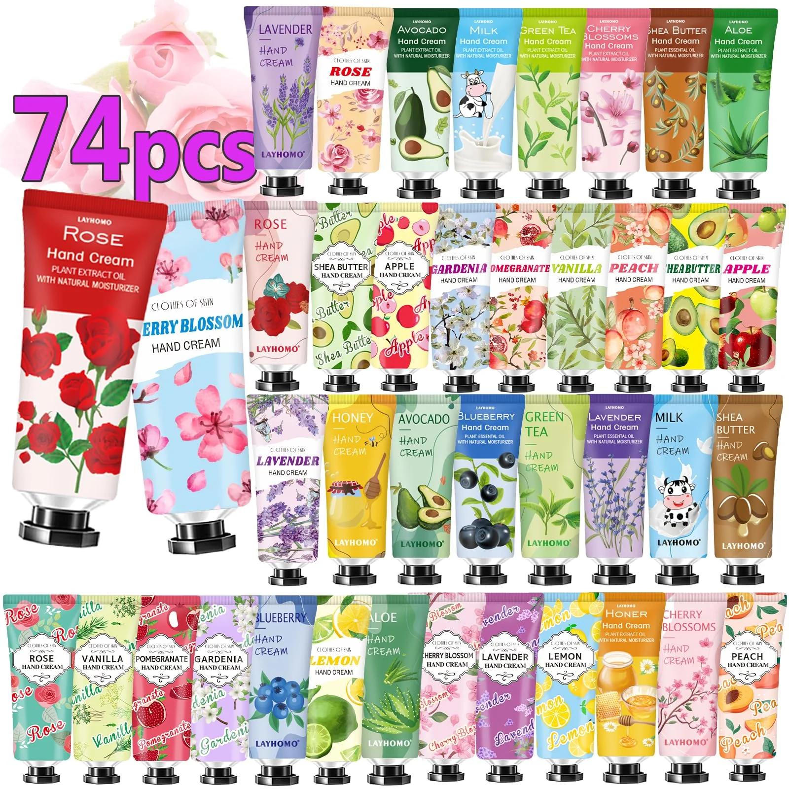 Soft 74 Pack Bulk Hand Cream Stocking Stuffers for Teen Girls Christmas Gifts for Coworkers Teacher Appreciation Gifts Bulk Gifts for Nurse Small Party Genuine