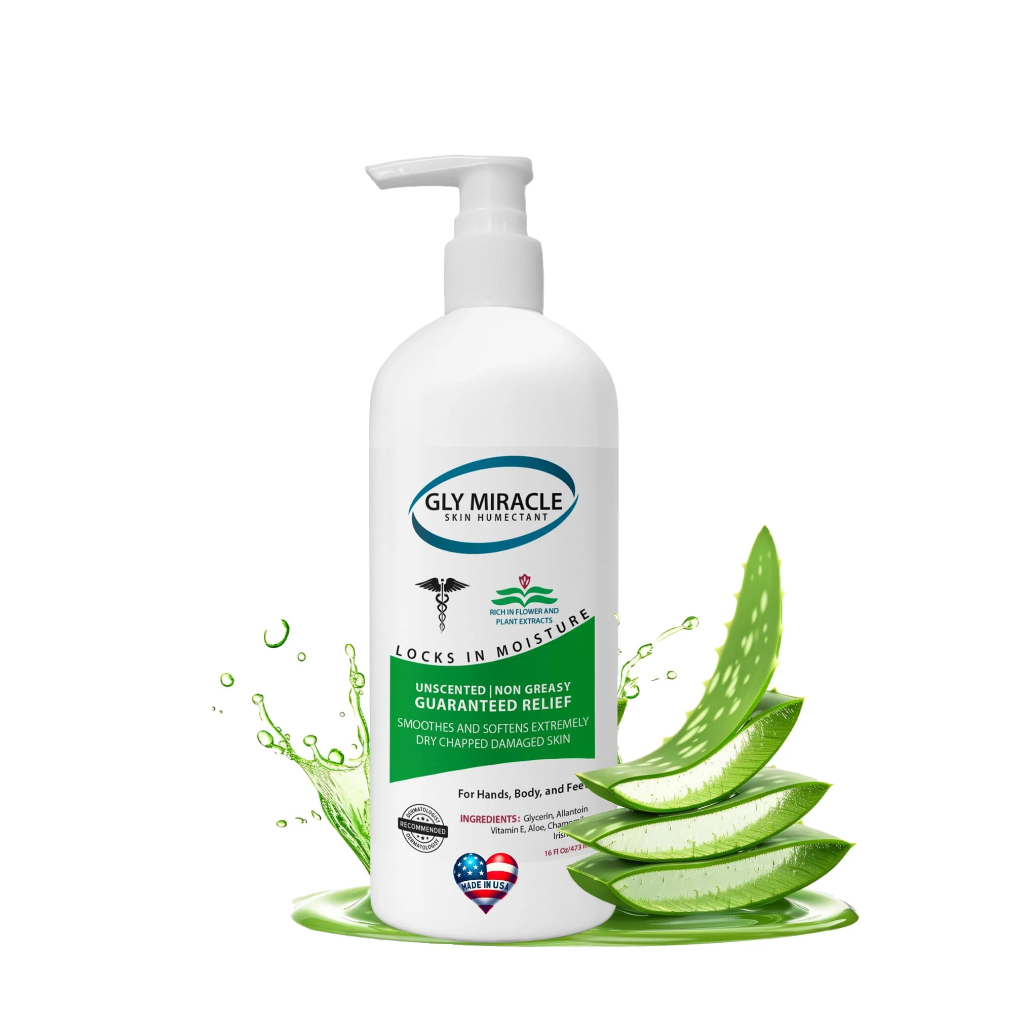 Trendy GLY Moisturizing Body Cream Lotion 16 ounce - Non-Greasy Skin Humectant for Extremely Dry Skin Hands Body and Feet Fragrance- Proven