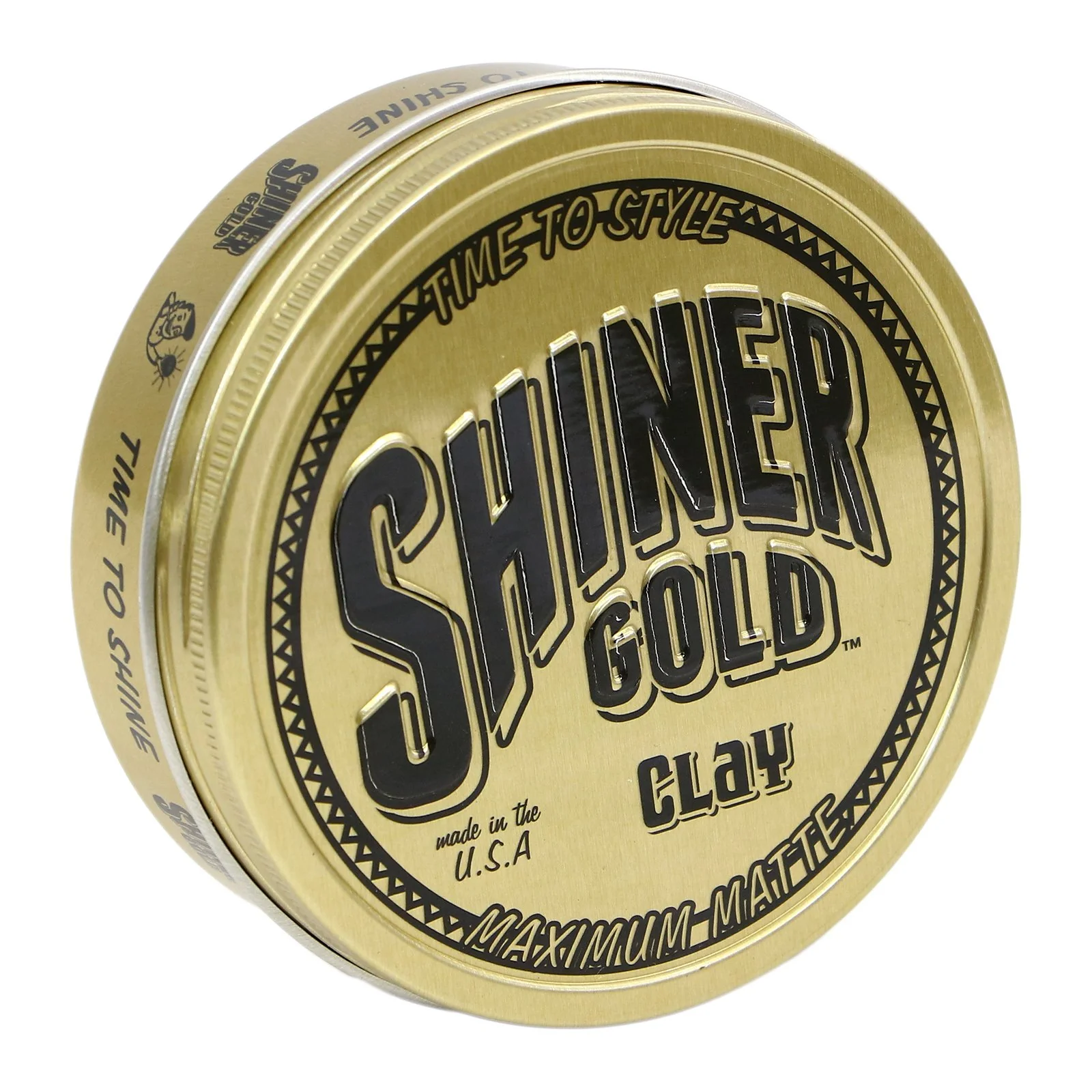 Enhanced Shiner Gold Clay Pomade Strong Hold Matte Finish Water-based Coconut Scent 3.5oz Trendy