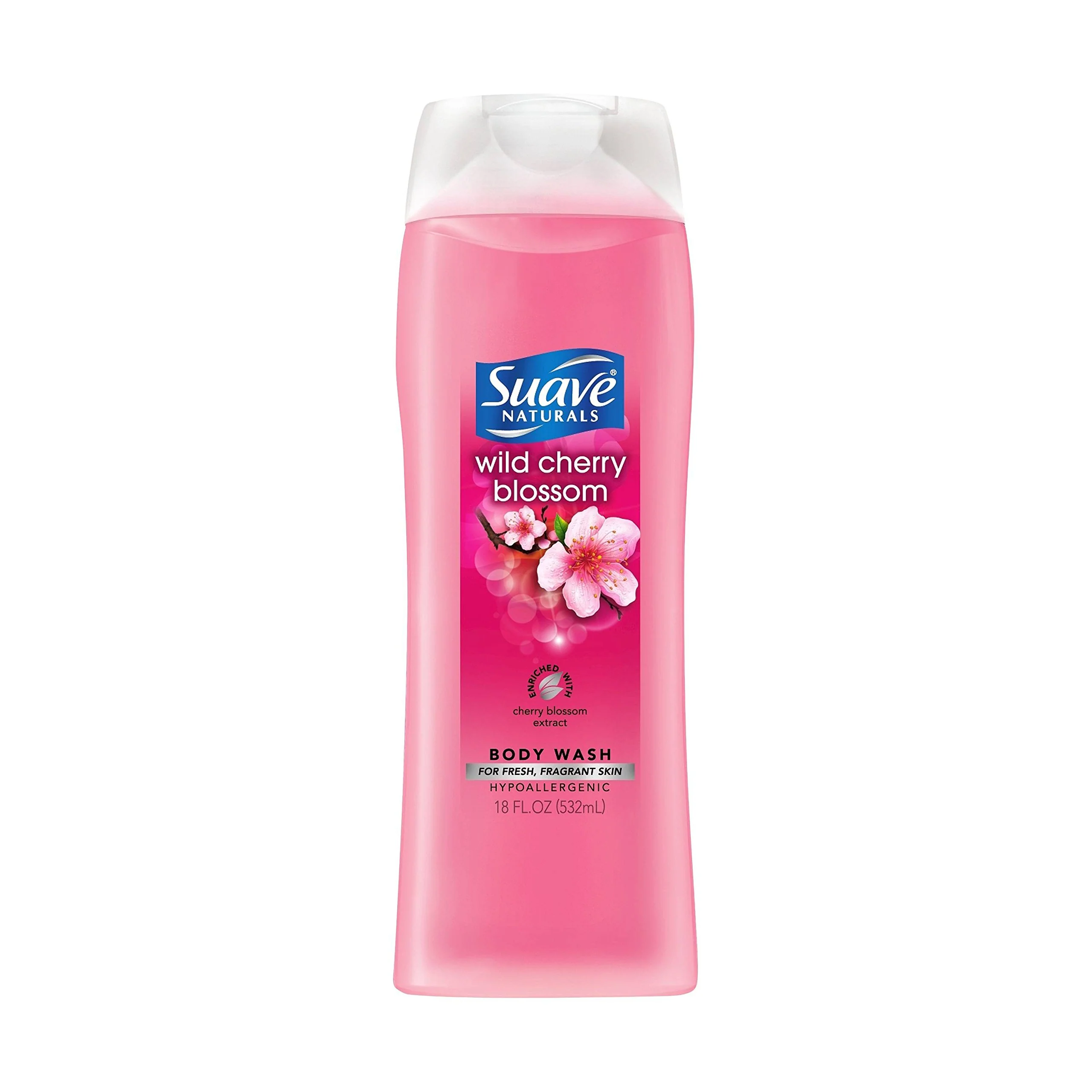 Green Suave Essentials Wild Cherry Blossom Body Wash 18 Fl. Oz. Pack of 2 Enhanced