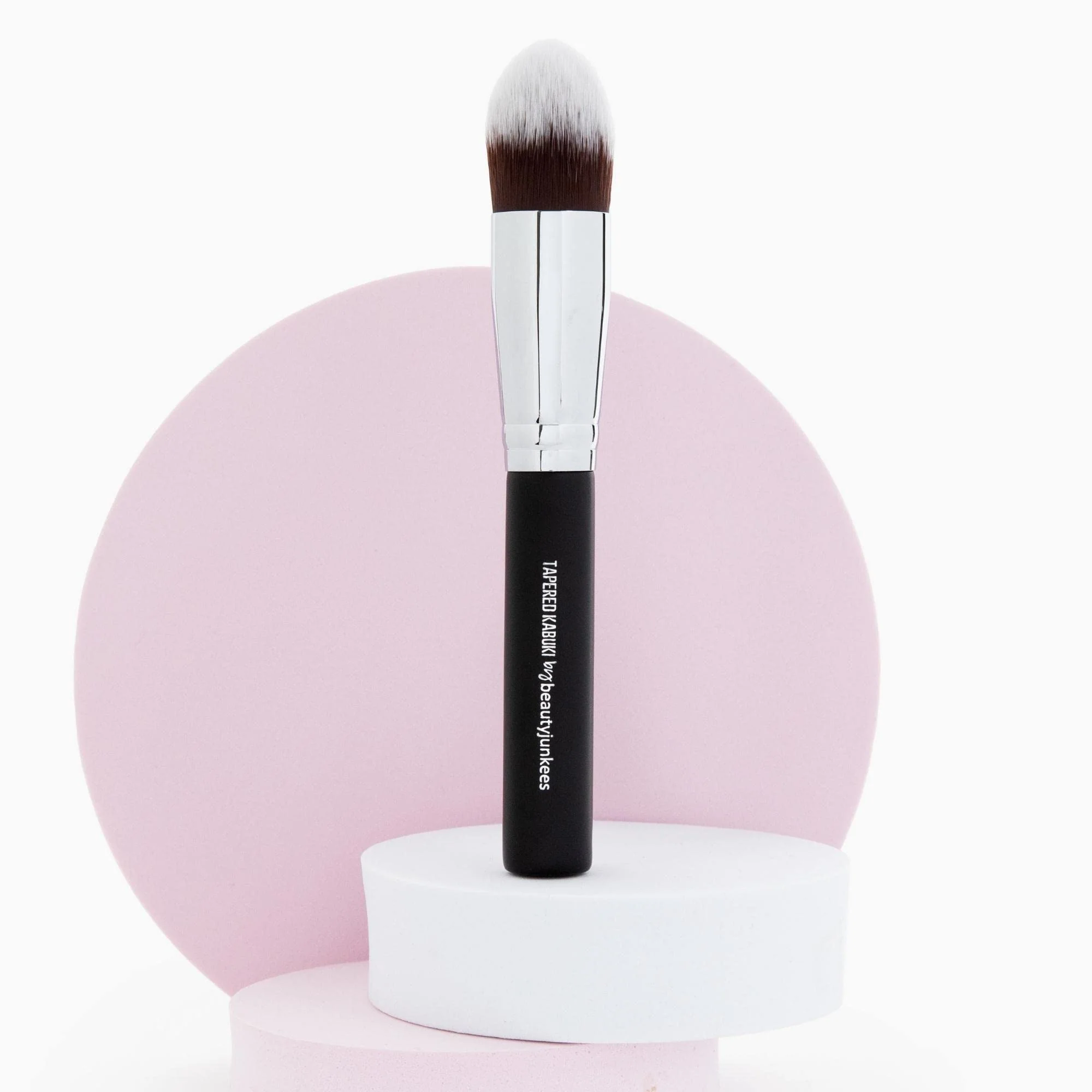 Elegant Under Eye Concealer Brush - Beauty Junkees Tapered Kabuki Brush with Soft Synthetic Bristles for Concealing Blending Setting Buffing with Powder Artisan