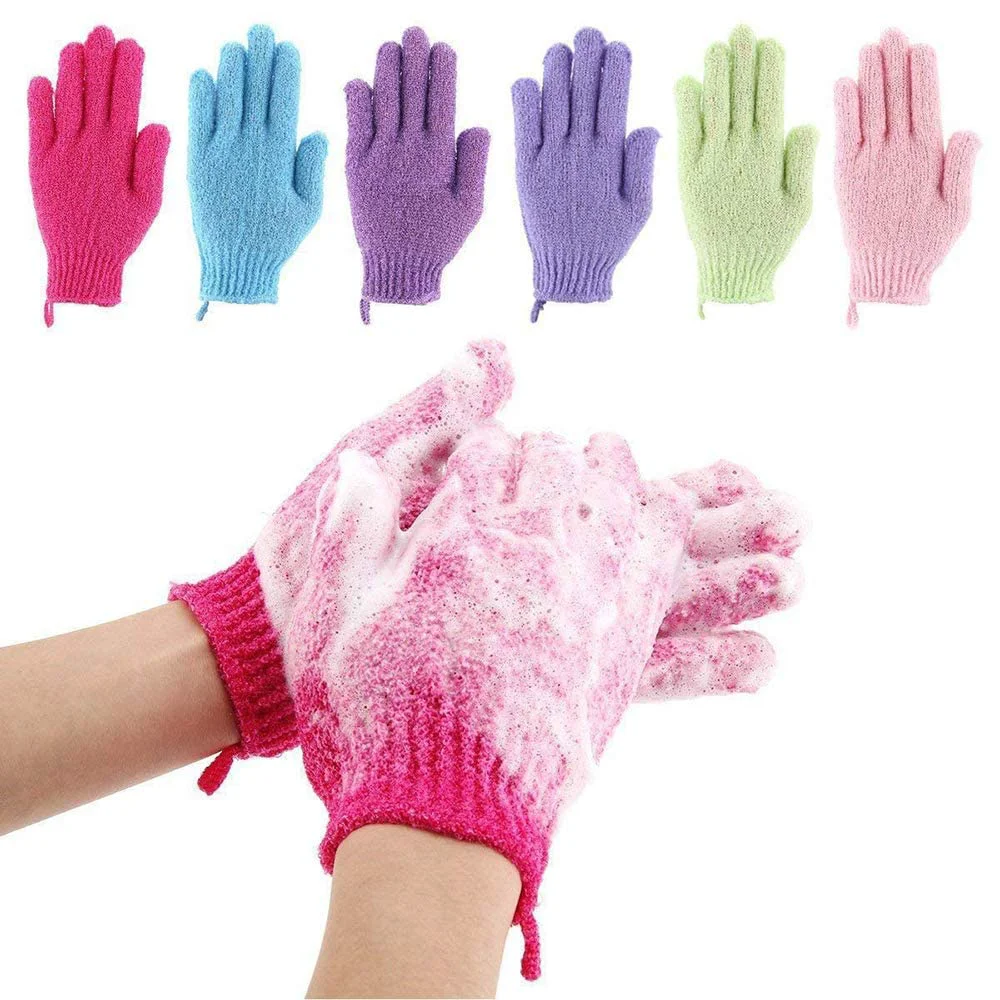 World-Class 12 Pcs Exfoliating Shower Bath Gloves for Shower Spa Massage and Body Scrubs Dead Skin Cell Remover Solft and Suitable for Men Women and Children Responsible