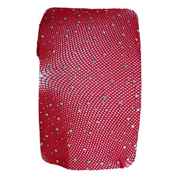 Artisan Max Women Crystal Rhinestone Fishnet Net Mesh Stockings Tights Pantyhose Red World-Class
