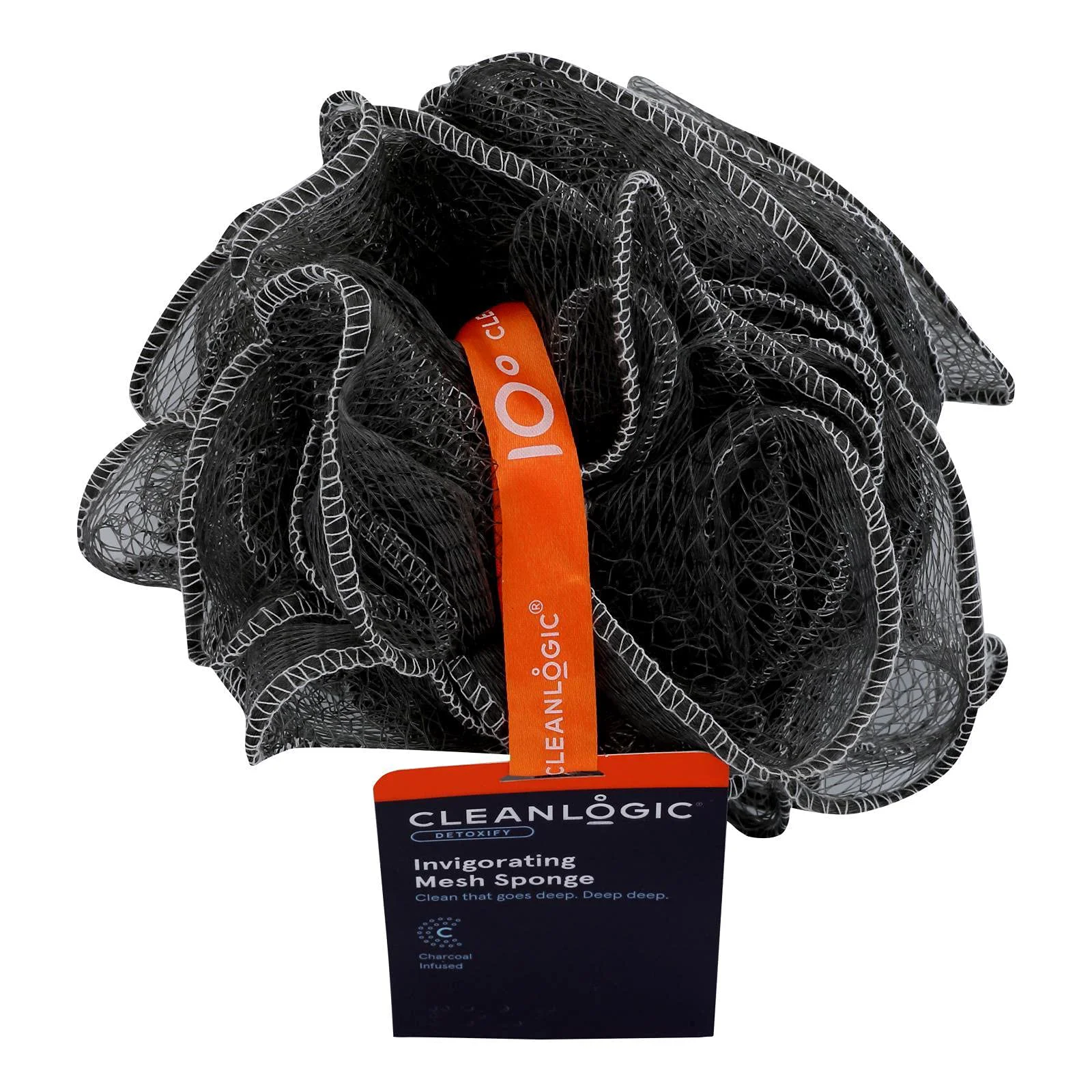 Reusable Clean Logic Purifying Charcoal Mesh Bath Sponge 1 Ea 1count Proven
