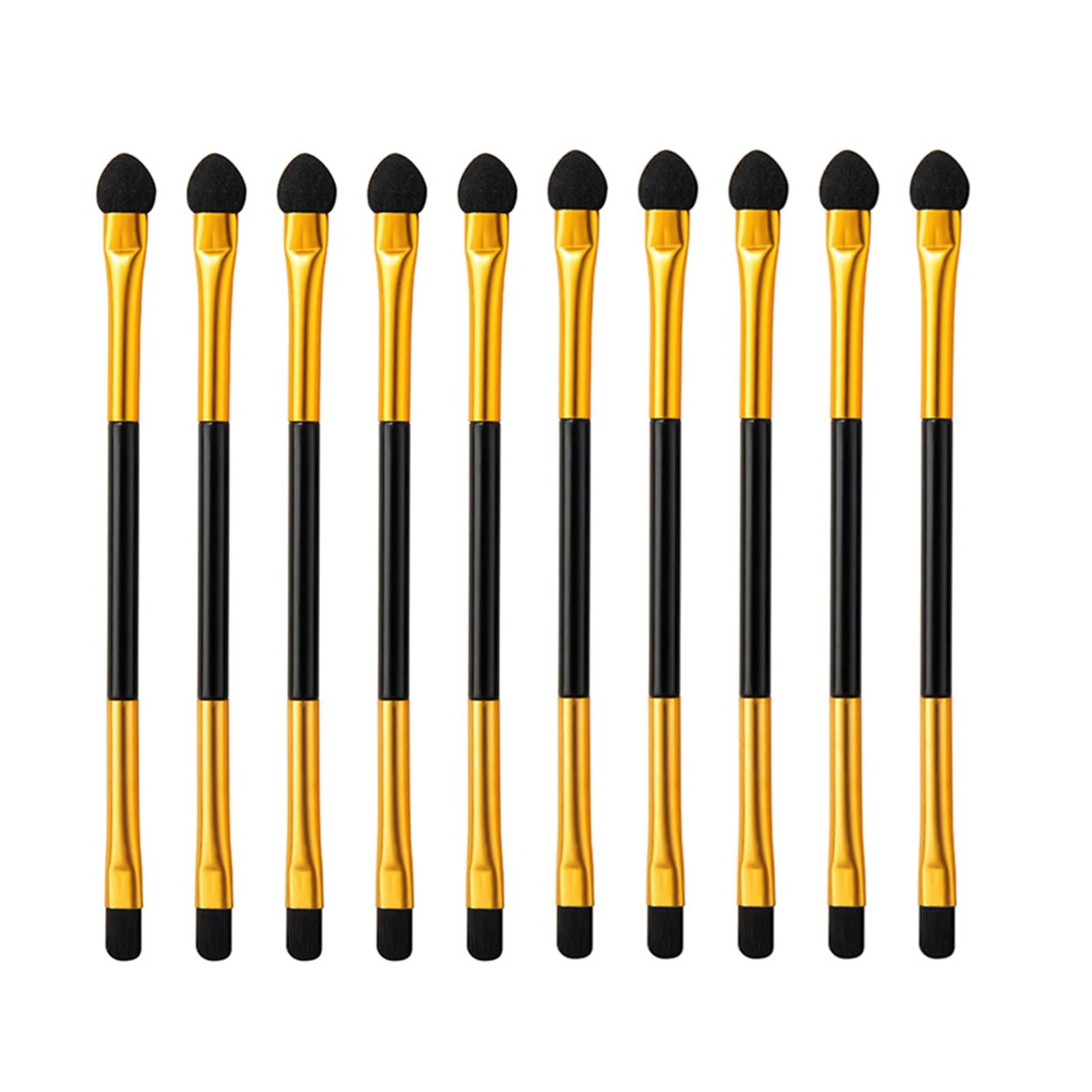 Casual Phantomsky 10Pcs Disposable Cosmetic Makeup Applicator Eyeshadow Dual Sided Brush Double-end Brushes Set Latex Sponge Horsehair Sustainable