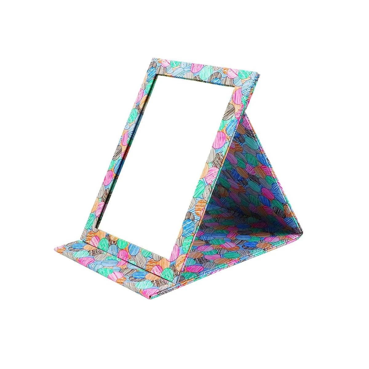 Flexible PNVXNUS Folding Travel Mirror - Crystal-Clear HD Vanity Mirror with Adjustable 90° 145° Stand Ultra-Slim Leather-Covered Portable Makeup Mirror Elegant