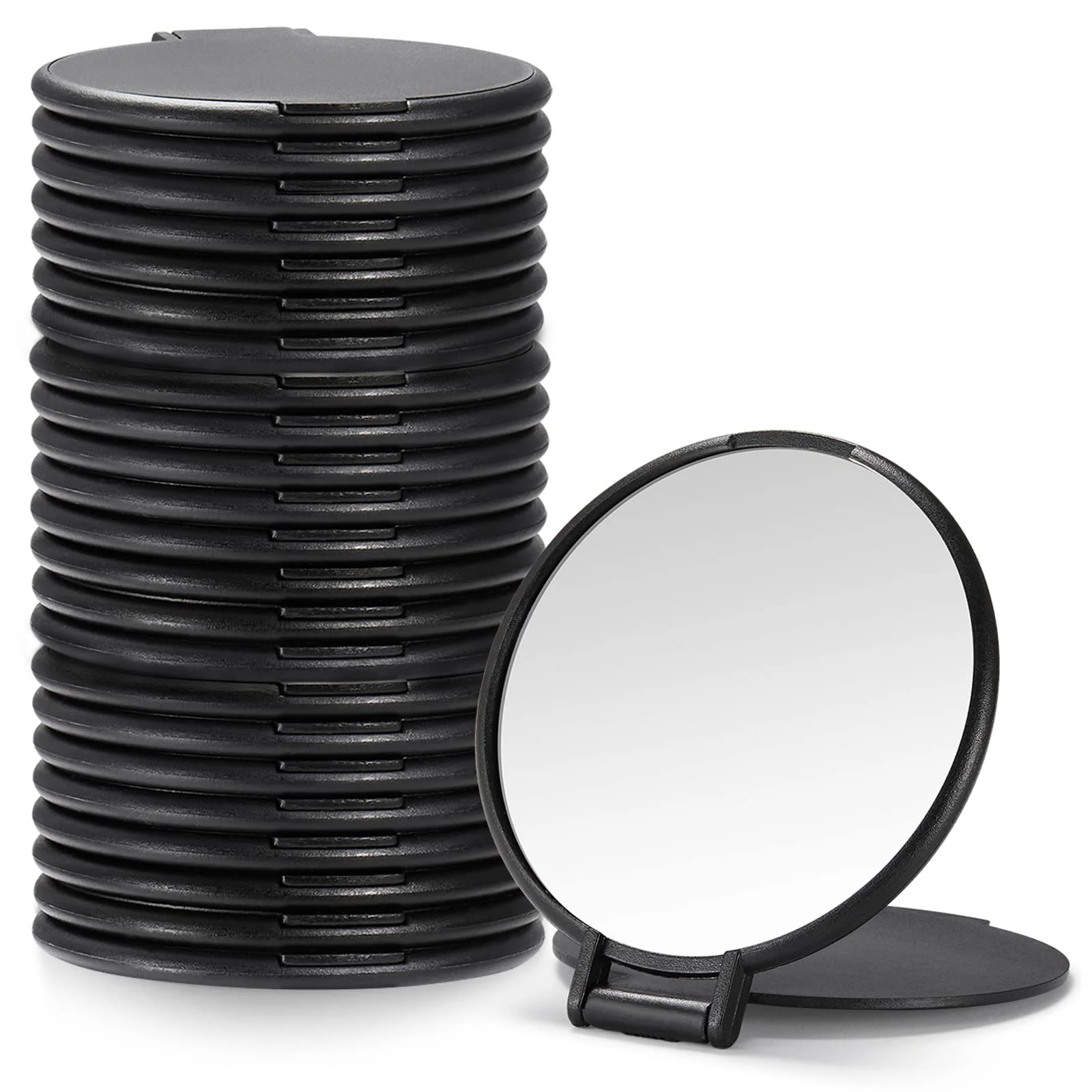 Powerful Qislee Compact Mirror Bulk Round Makeup Mirror for Purse Set of 24 Black Detailed