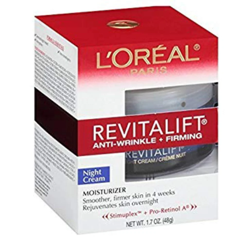 Versatile L'O Paris RevitaLift Anti-Wrinkle Firming Night Cream Moisturizer 1.7 oz Pack of 4 Advanced