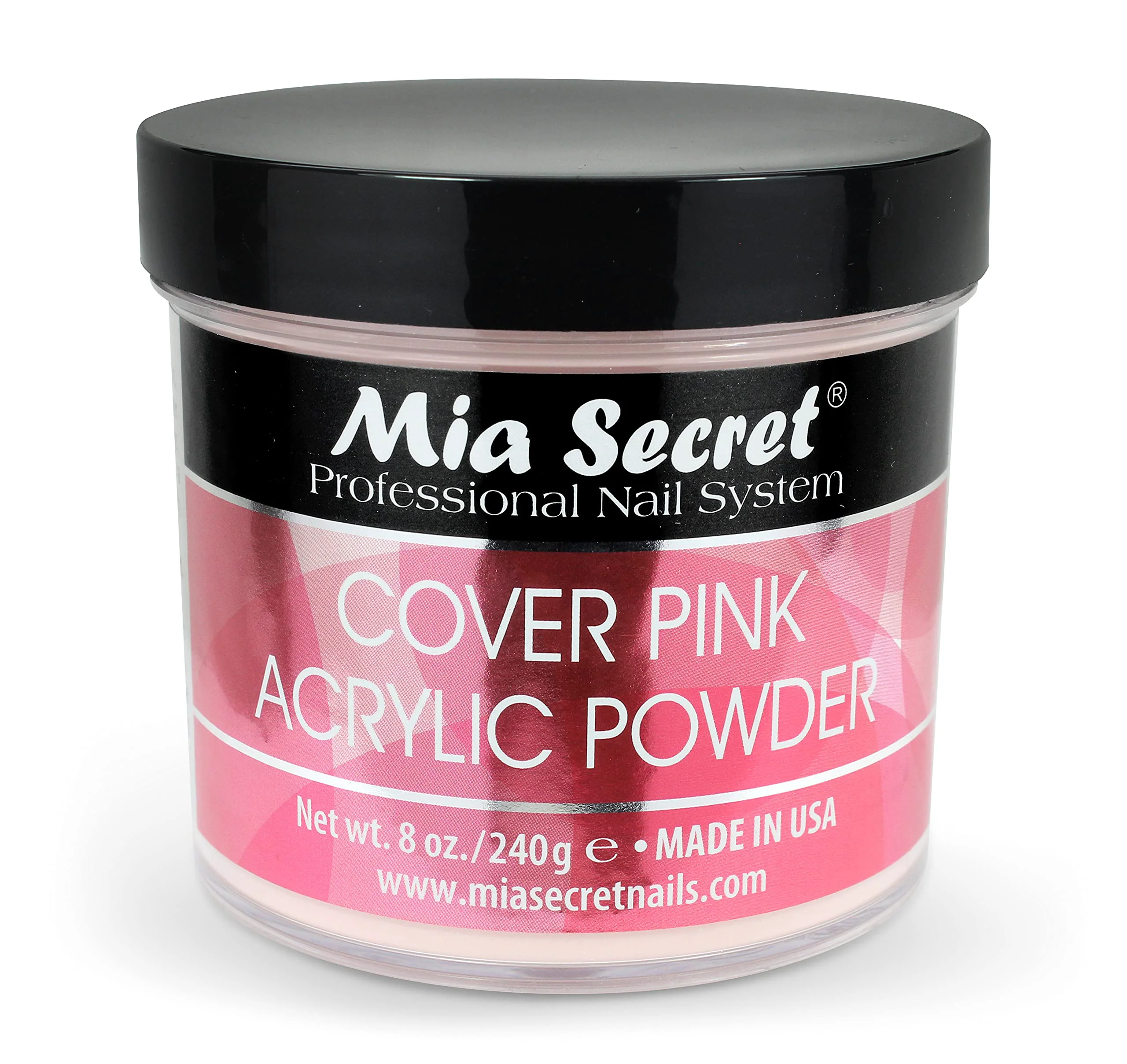 Trendy Mia Secret Cover Pink Acrylic Powder 8 oz Professional Nail System I for Long Lasting Nails Elegant
