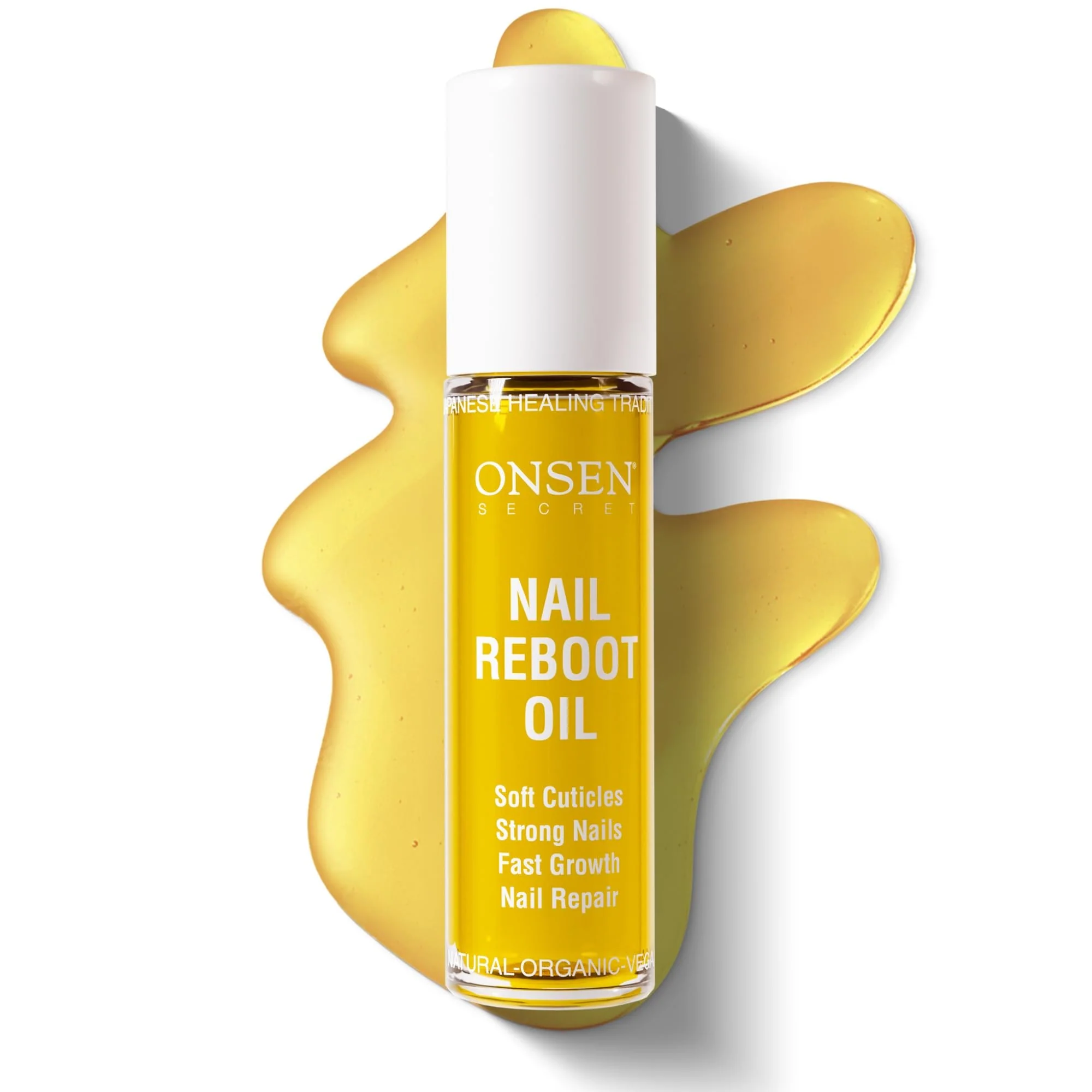 Flexible Onsen Secret Nail Cuticle Repair Oil 10ml - Dry Oil Formula - Japanese Tsubaki Tea Tree Jojoba - Strengthens Nails Repairs Cuticles Hydrates Excellent