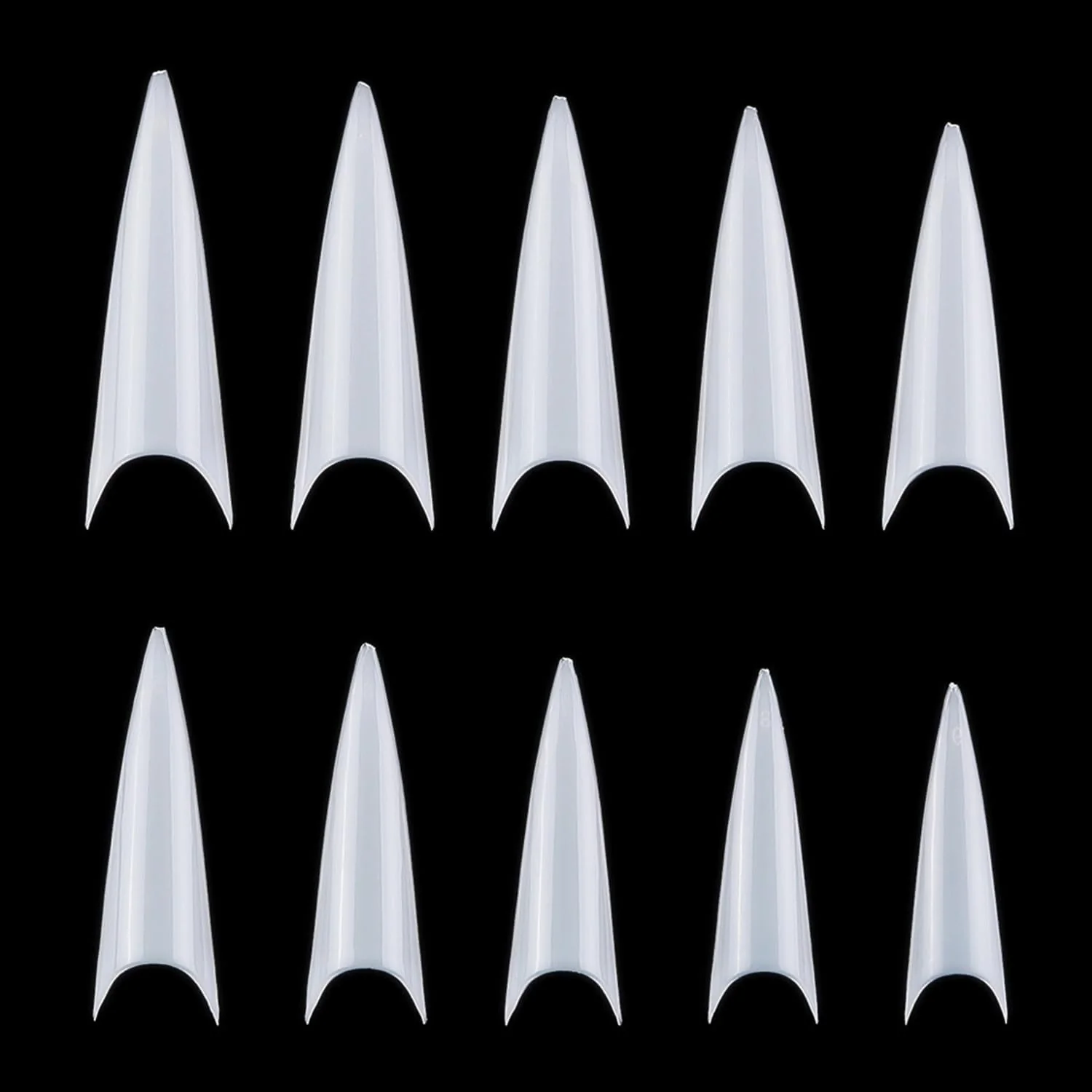 Solid YIMART 500pcs Acrylic Medium Long Stiletto Nail Tips Easy Coffin Nails Sharp False Nail Art Tips For Nails Salon White Premium Material