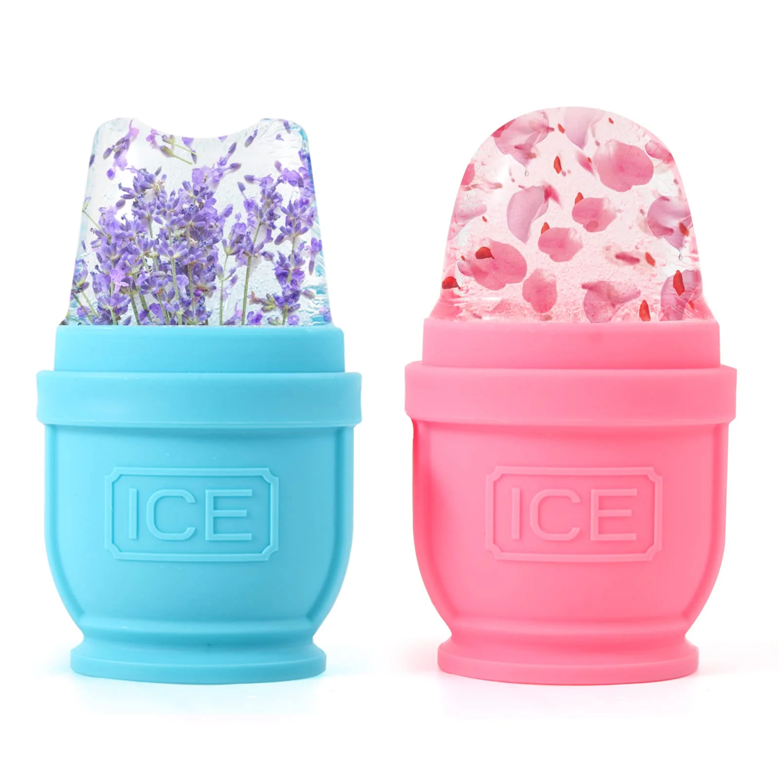 Superior BFASU 2 Packs Face and Body Ice Roller Silicone Ice Cube for Puffiness Pain Relief Cold Therapy Ice Cup Molds Massage Tool High-End
