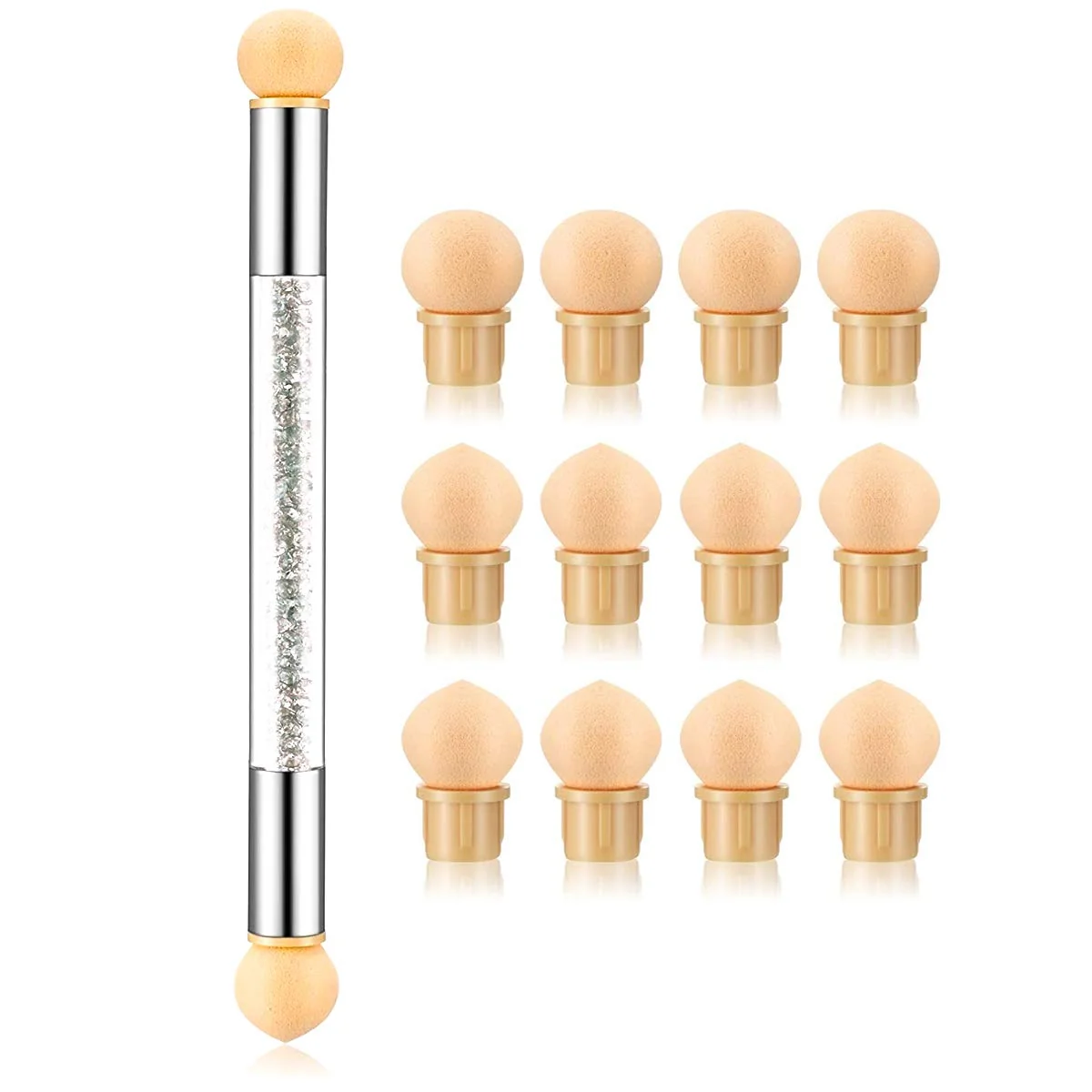 Dependable DANNEASY 1Pc Double-Ended Nail Sponges Pen 12Pcs Sponge Head UV Gel Acrylic Nail Gradient Shading Brush Ombre Design Manicure Tools Minimalist