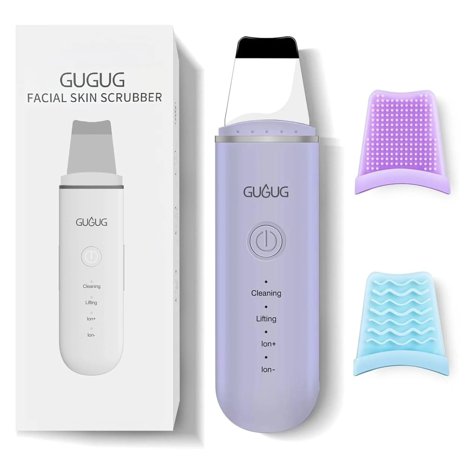 Powerful GUGUG Skin Scrubber Face Spatula 4 Modes Skin Spatula Blackhead Remover Pore Cleaner-Purple World-Class