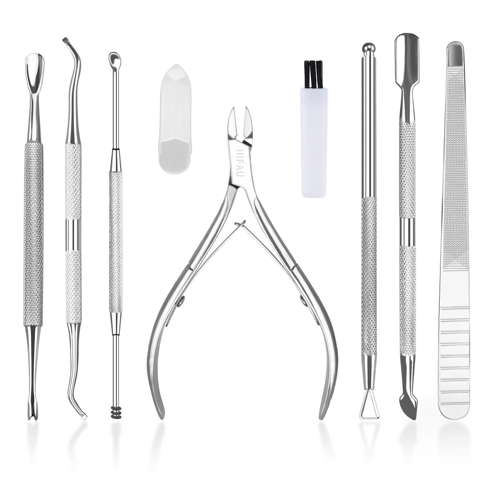 Contemporary HIFAU Professional Cuticle Nippers Kit Cuticle Trimmer with Cuticle Pusher Other Durable Nail Care Manicure Kit for Women Premium Stainless Steel Verified