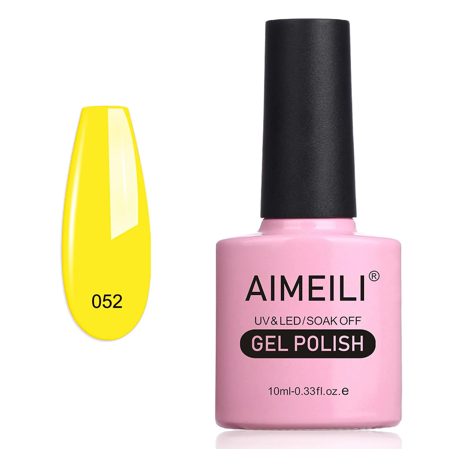 Fine Crafted AIMEILI Soak Off U V LED Hema Neon Yellow Gel Nail Polish Cruelty Vegan Gel Polish - Neon Canary Translucent Yellow 052 10ml Responsible