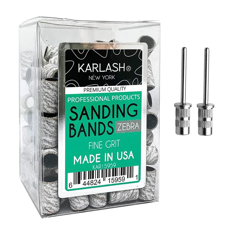 Breathable Karlash Professional Nail Sanding Bands Zebra Fine Grit File 2 Mandrel 1 Pack Next-Generation