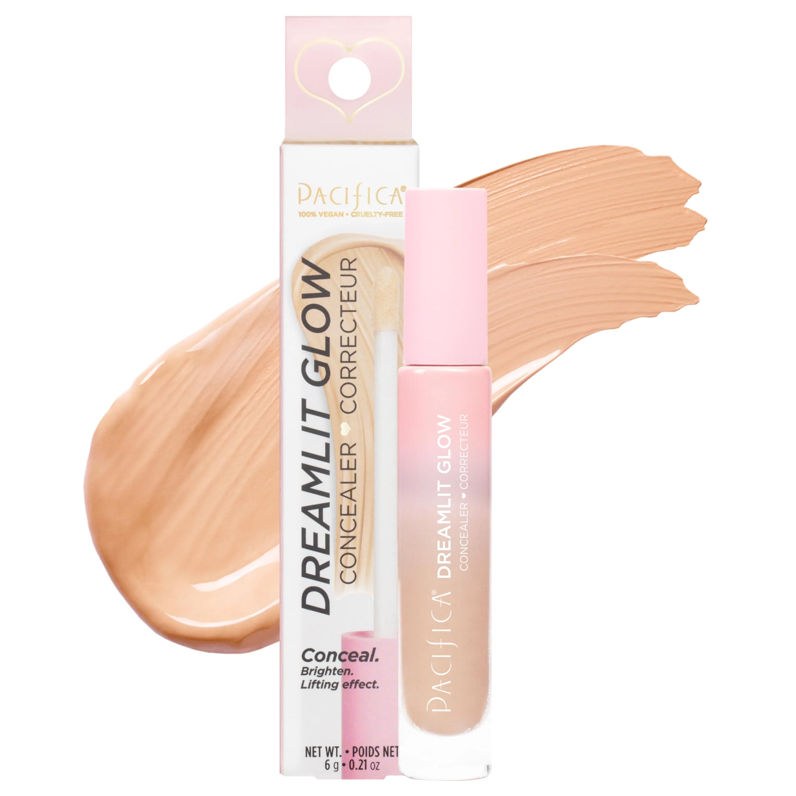 Secure Pacifica Concealer - DreamLit Glow Full Coverage Concealer with Squalane for Dark Circles Dark Spot Correction Lightweight Long-Lasting Vegan Stylish