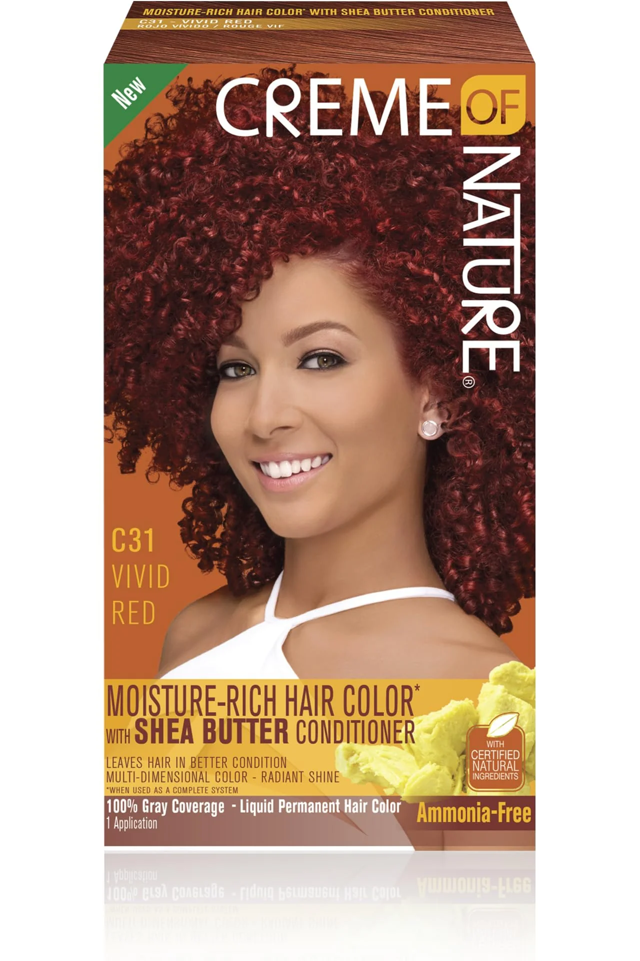 High-Performance Creme of Nature Moisture Rich Hair Color Kit C31 Vivid Red 1 Application Eco-Friendly