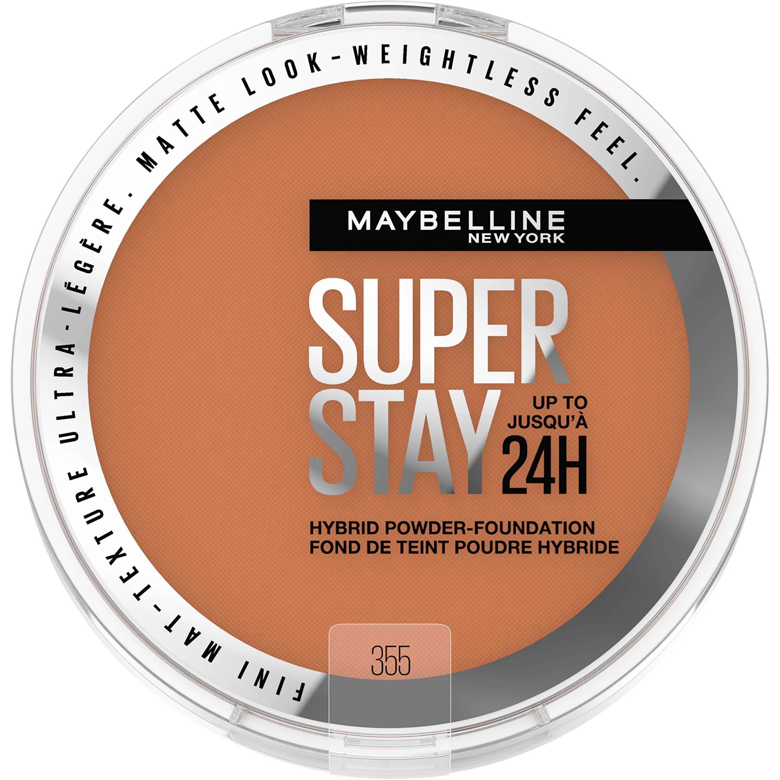 Green Maybelline Super Stay Up to 24HR Hybrid Powder-Foundation Medium-to-Full Coverage Makeup Matte Finish 355 1 Count Excellent
