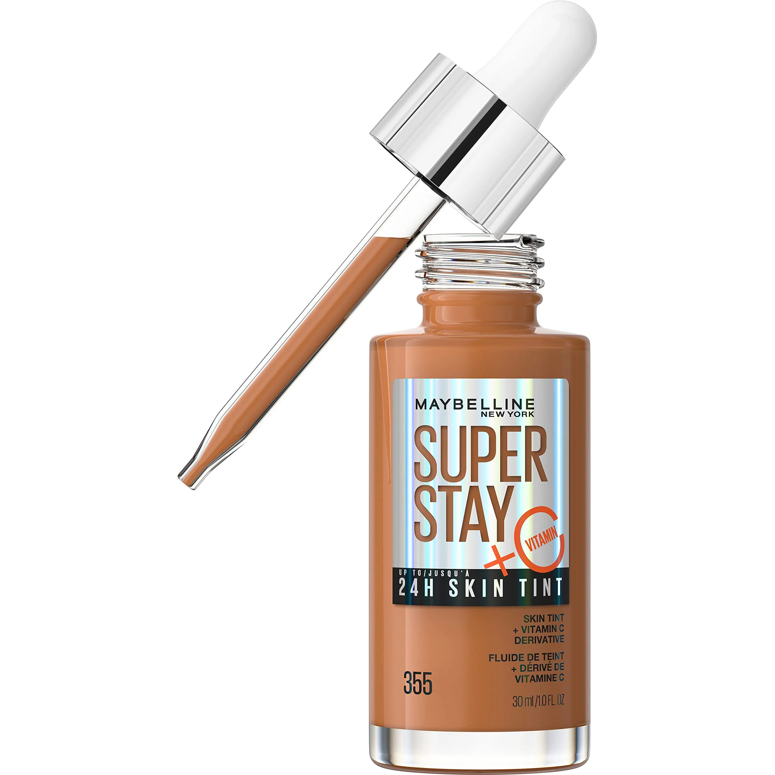Crafted Maybelline Super Stay Up to 24HR Skin Tint Radiant Light-to-Medium Coverage Foundation Makeup Infused With Vitamin C 335 1 Count Outstanding