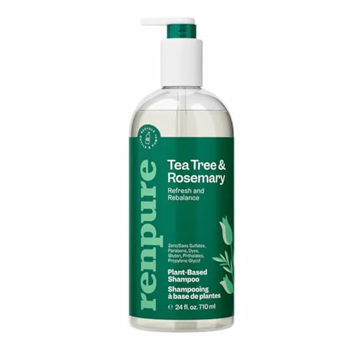 Healthy Renpure Plant Based Tea Tree and Rosemary Refresh and Rebalance Shampoo - Soothes Dry Scalp - Delivers Moisture and Shine - Rids Hair of Grime - Dye Practical