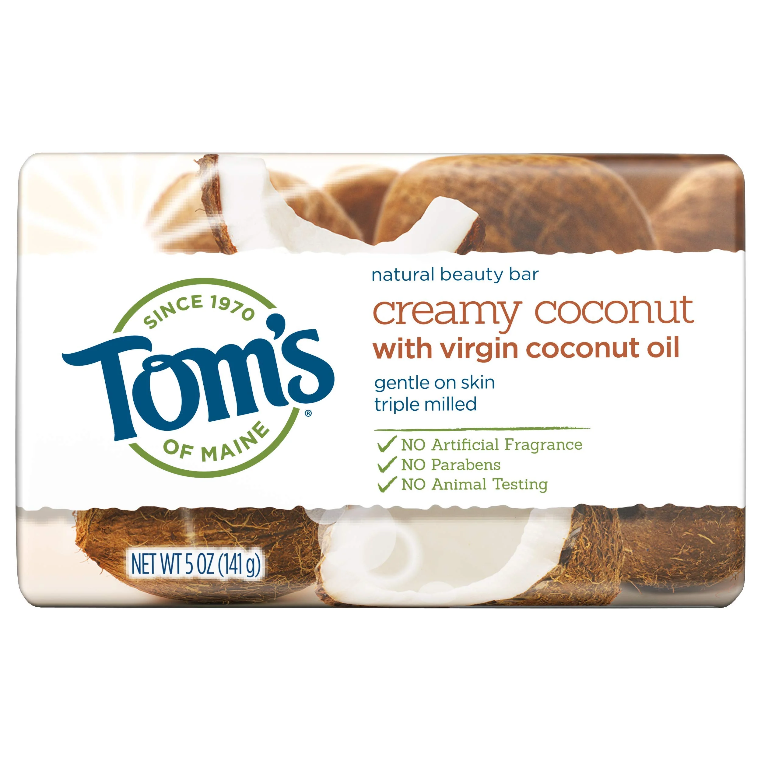 Next-Generation Tom's of Maine Natural Beauty Bar Bar Soap Natural Soap Creamy Coconut with Virgin Coconut Oil 5 Ounce Eco-Friendly