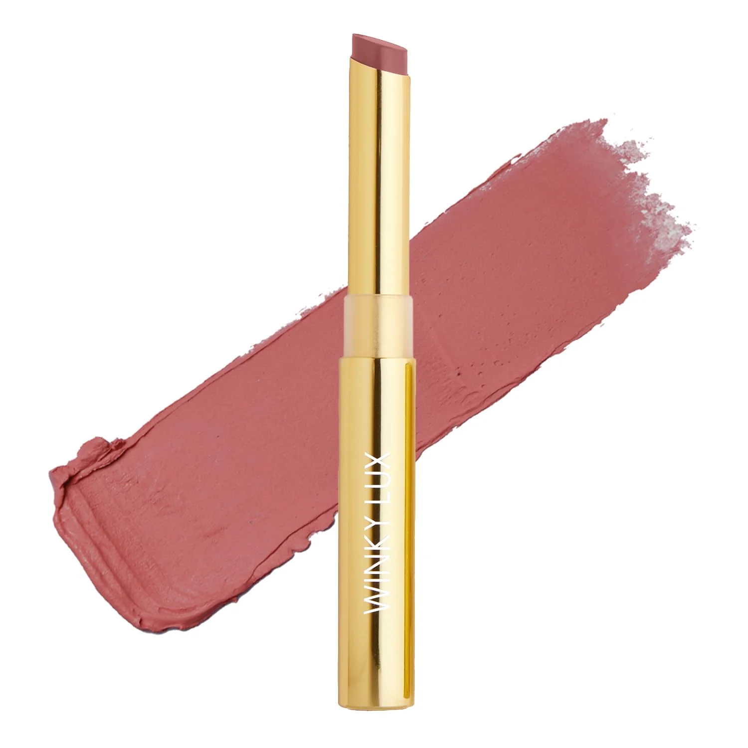 Clean Winky Lux Skinny Plump Demi Matte Lipstick - Nude Pink Lip Natural Plump Lipstick Weightless Long Lasting Soft Matte Lip Crayon Infused First-Class