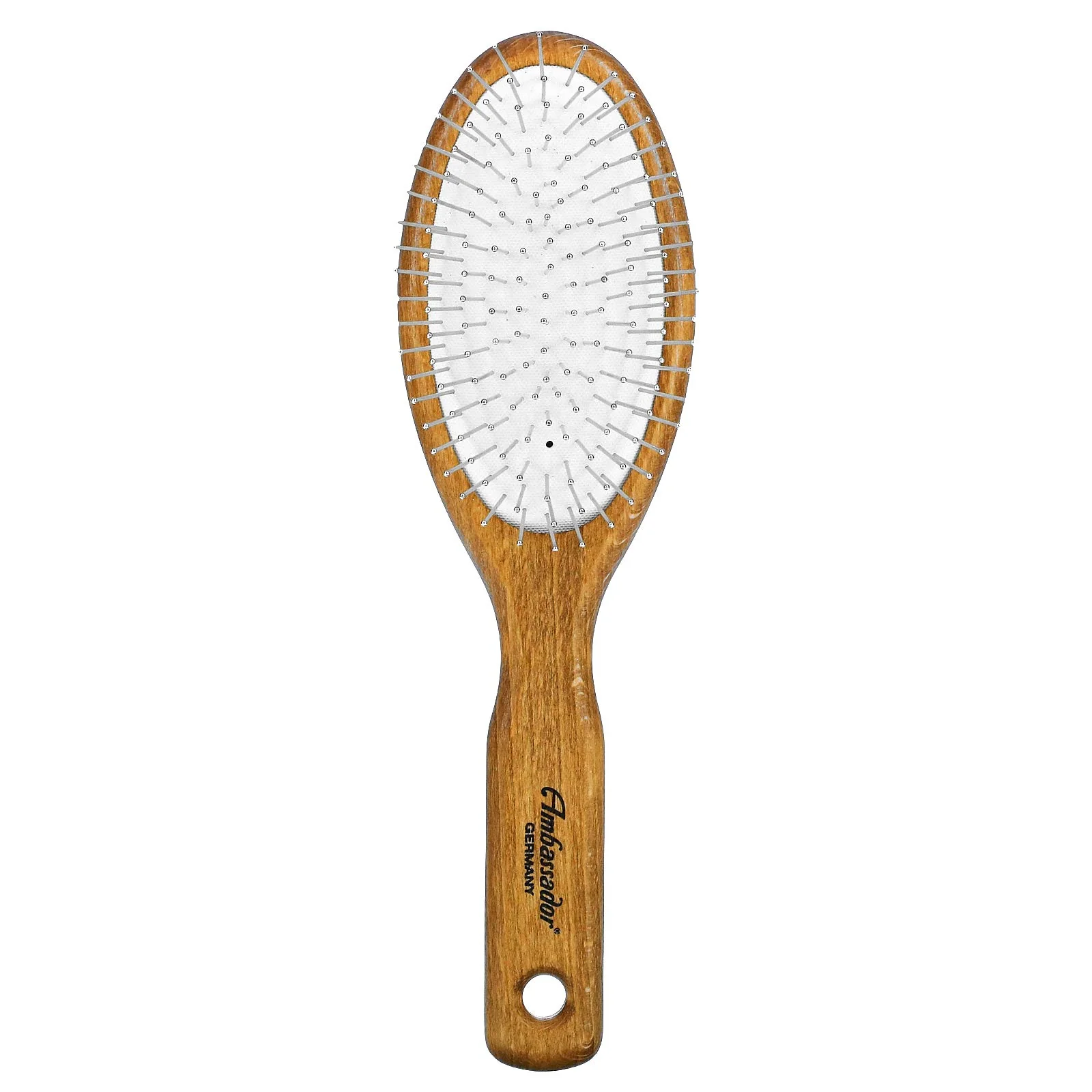 Fine Crafted Fuchs Ambassador Wood Oval Hairbrush w Steel Pins 1 Unit Sustainable
