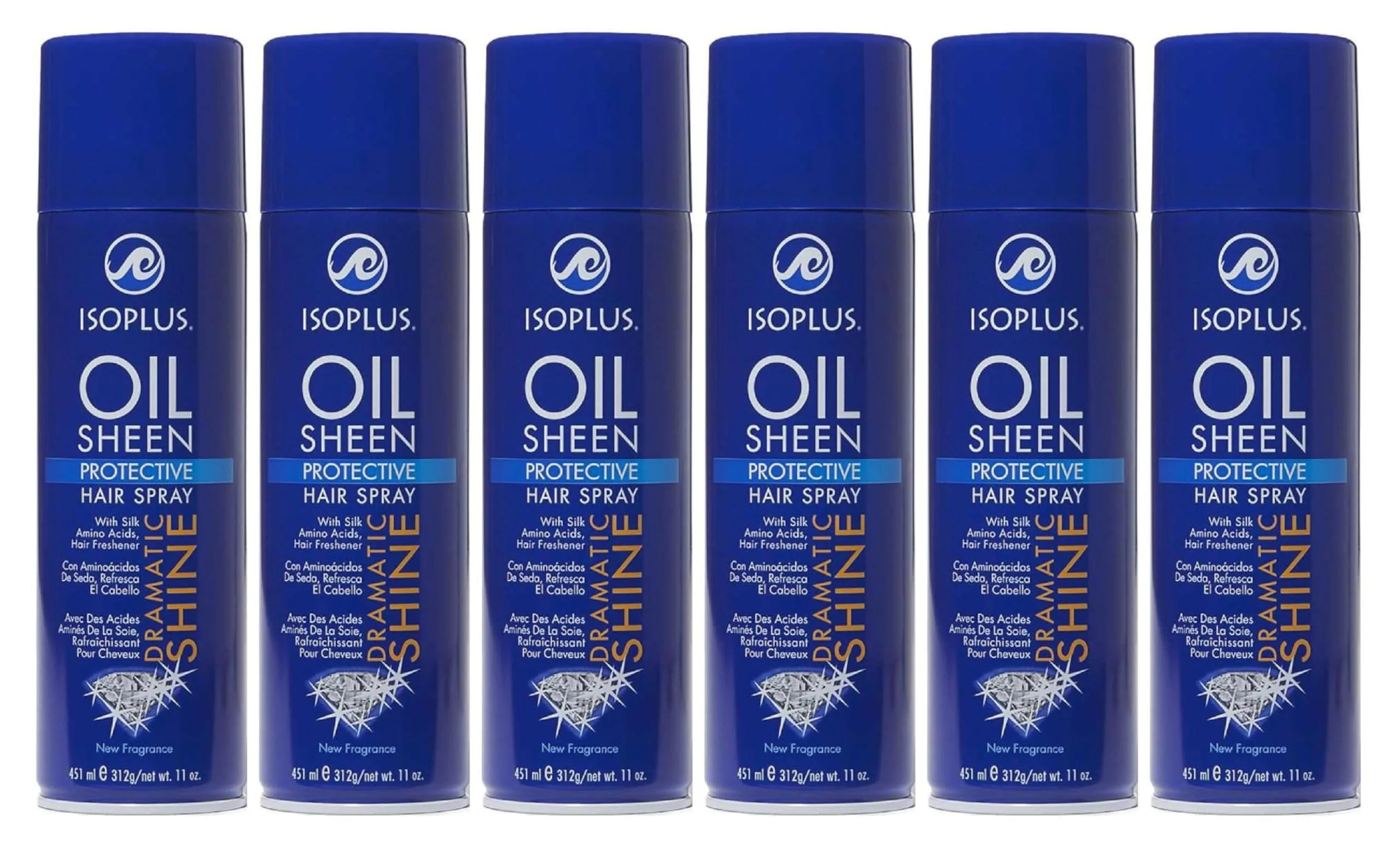 Safe Isoplus Oil Sheen Hairspray 11oz. Aero 6 Pack High-End