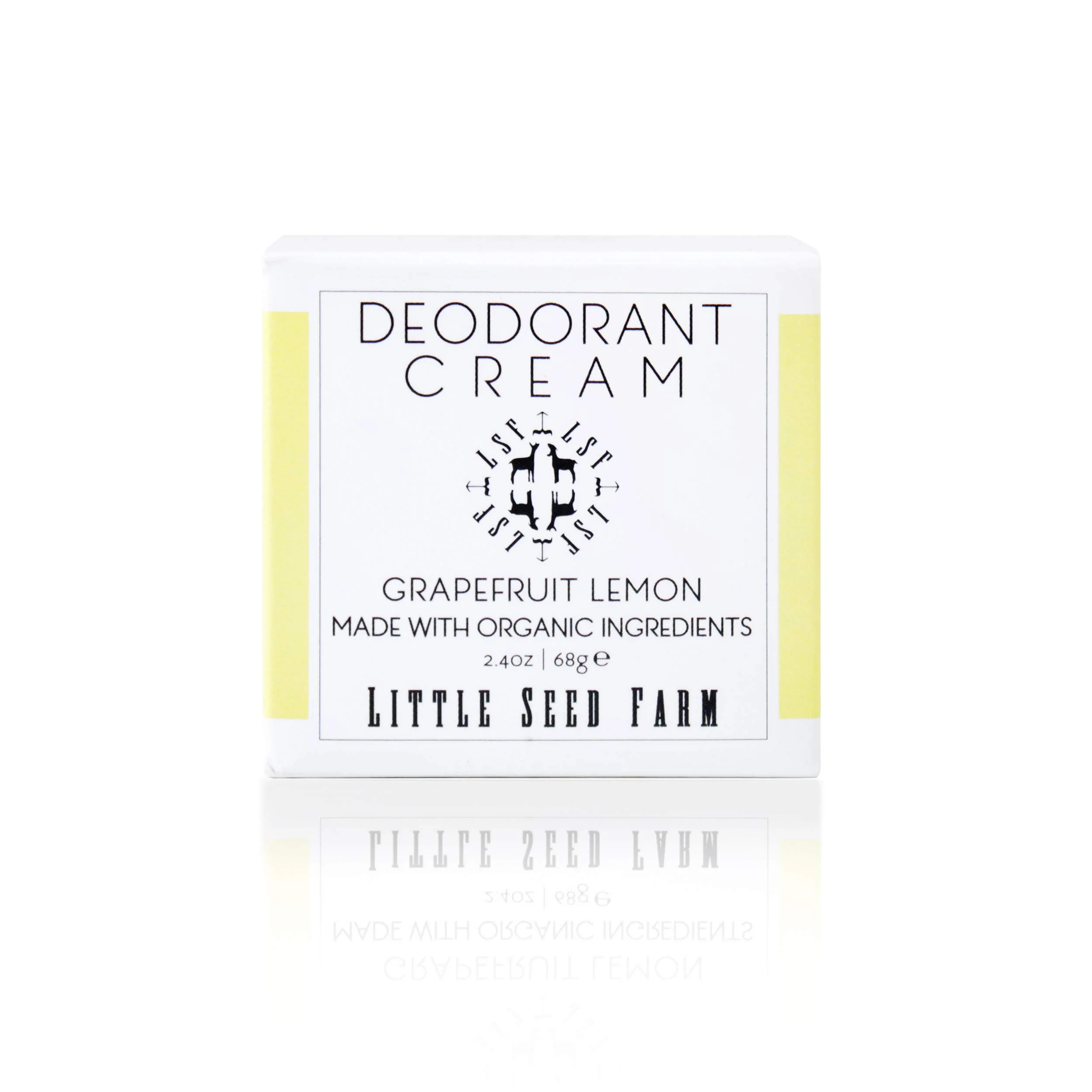 Elite Little Seed Farm All Natural Deodorant Cream - Grapefruit Lemon - Aluminum Deodorant for Women or Men Net Wt. 2.4oz 68g Clean