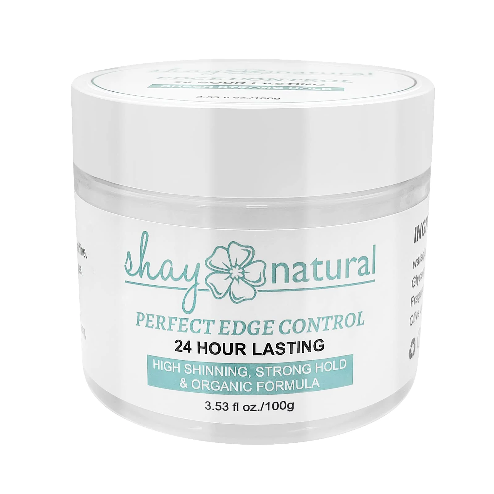 Genuine Shay Natural Edge Control 24 Hour Hold Strengthens Hair-Line Water-Based Hair Gel 3.53fl oz Enhanced