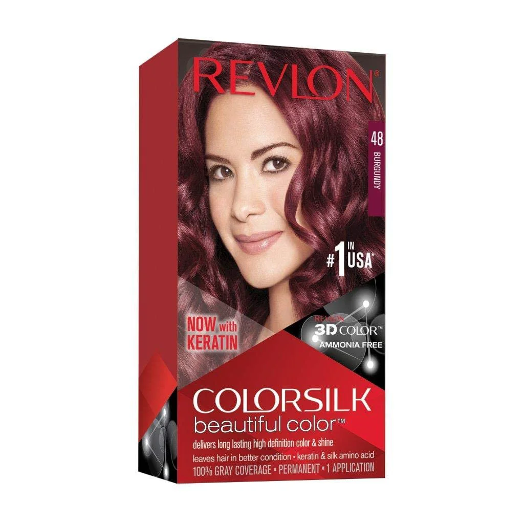 Professional Colorsilk By Revlon Ammonia- Permanent Haircolor Burgundy 48-1 Ea Pack of 3 Elite