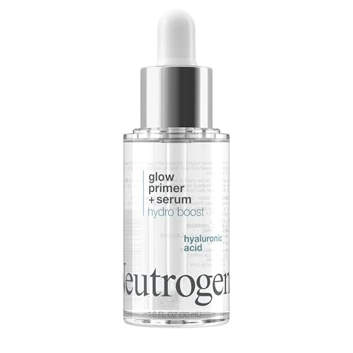 Classic Neutrogena Hydro Boost Glow Booster Primer Serum Hydrating Moisturizing Face Serum-to-Primer Hybrid Infused with Purified Hyaluronic Acid Top-Quality