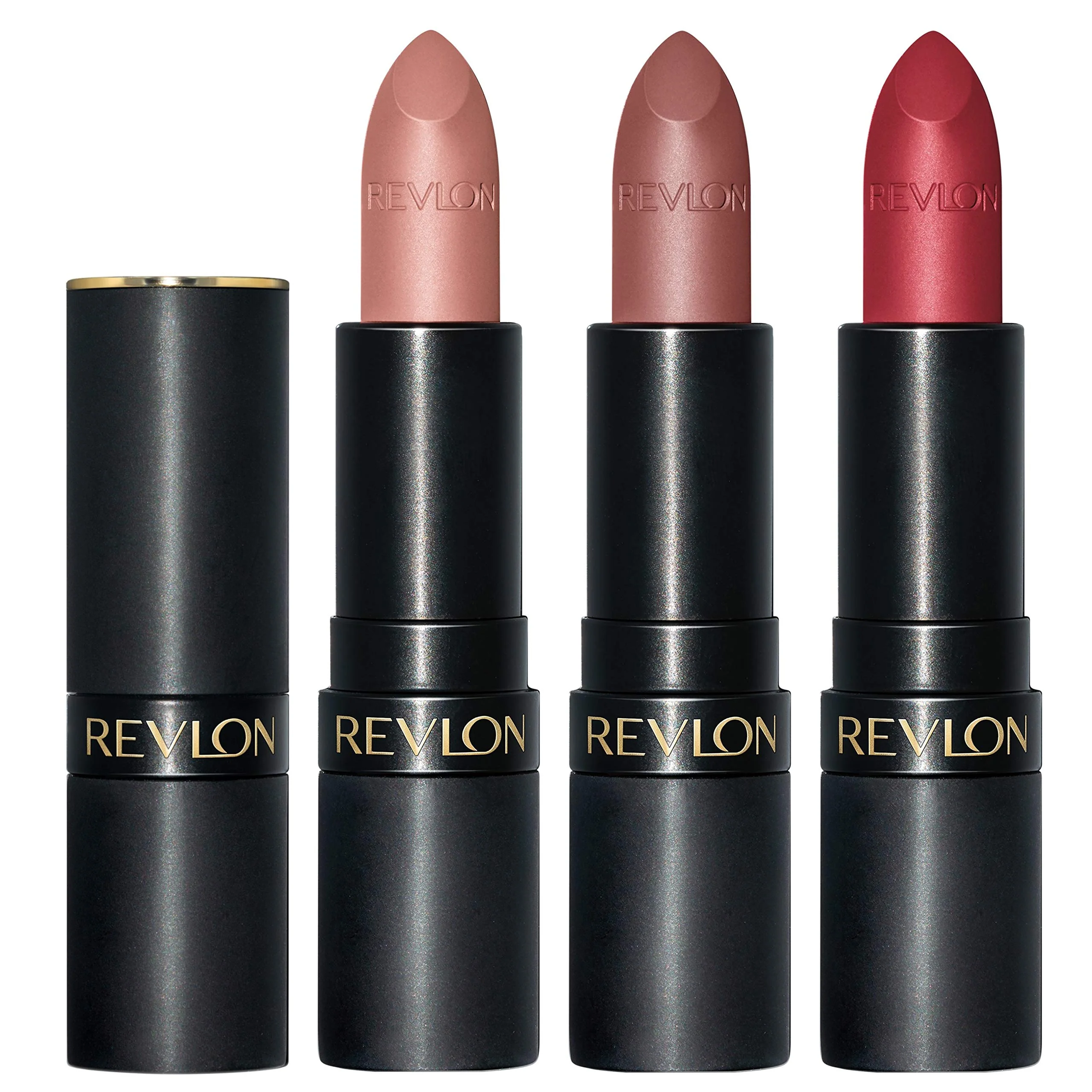 High-End Revlon Super Lustrous 3-Piece Lipstick Gift Set High Impact Matte Finish 003 Pick Me Up 014 Shameless 008 Show Off 0.45 Oz Efficient