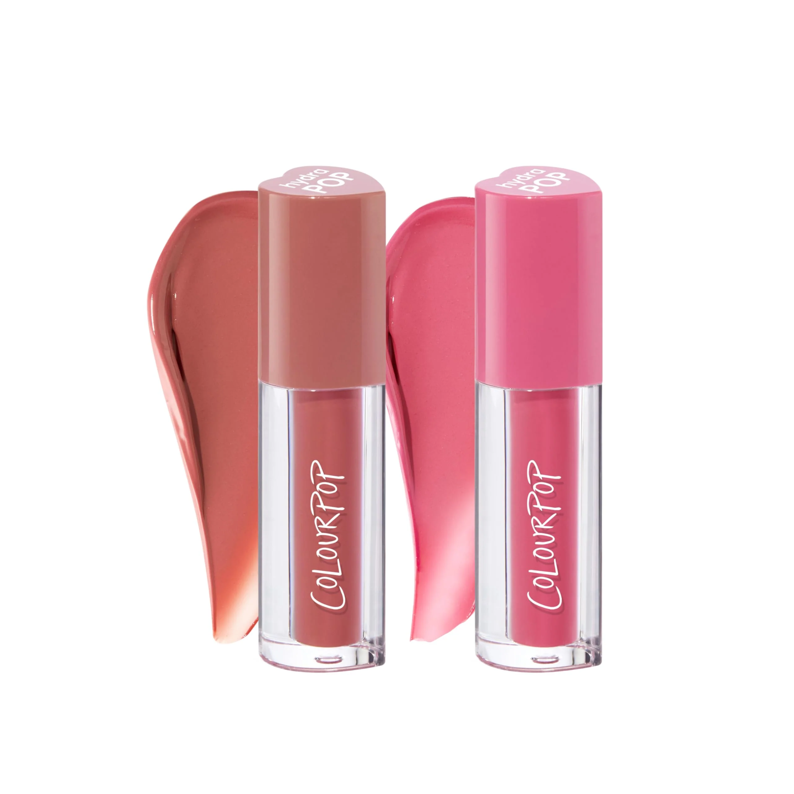 Outstanding ColourPop HydraPop Glossy Lip Stain Duo - Pink Warm Nude Hydrating Lip Gloss Set That Fades Into A Soft Tint - Non-Drying Long-Lasting Green