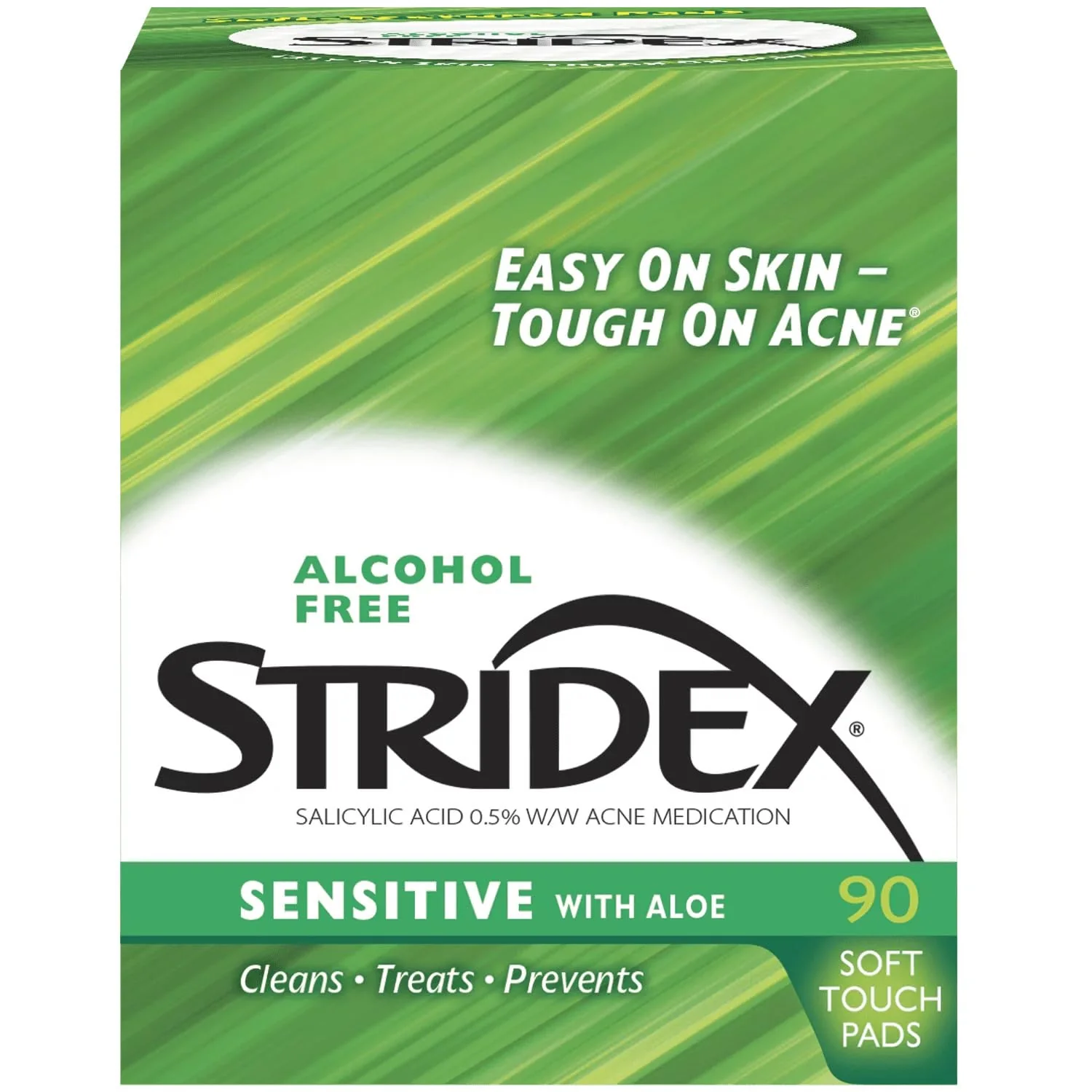 High-End Stridex Daily Care Acne Pads with Aloe Sensitive Skin - 90 Count Pack of 2 Comfortable